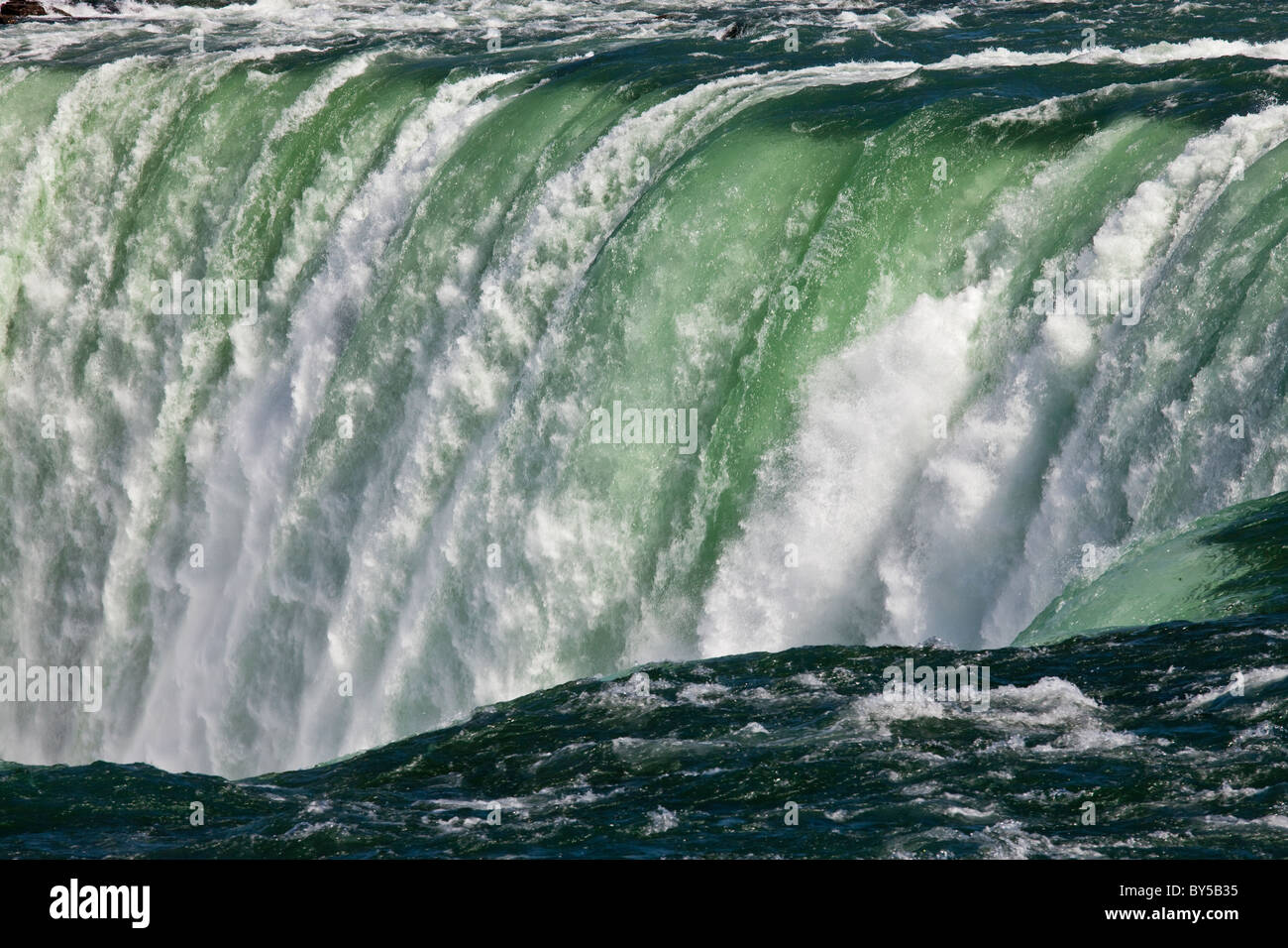 Canada,Ontario,Niagara Falls, close-up view of the brink of the Canadian Falls Stock Photo