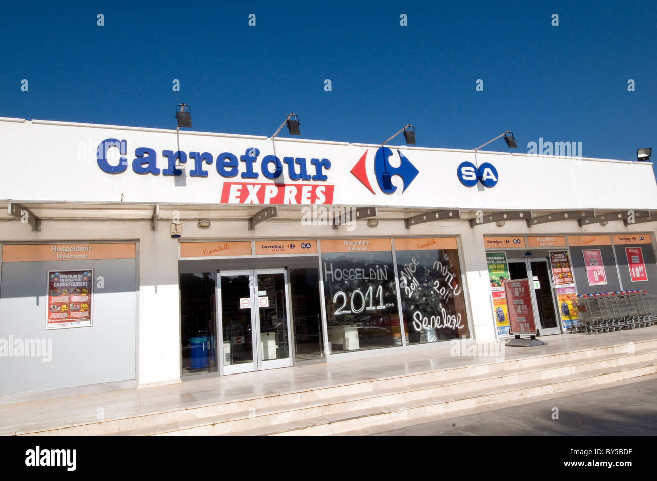 carrefour express mini supermarket shop brand branding retail Stock Photo