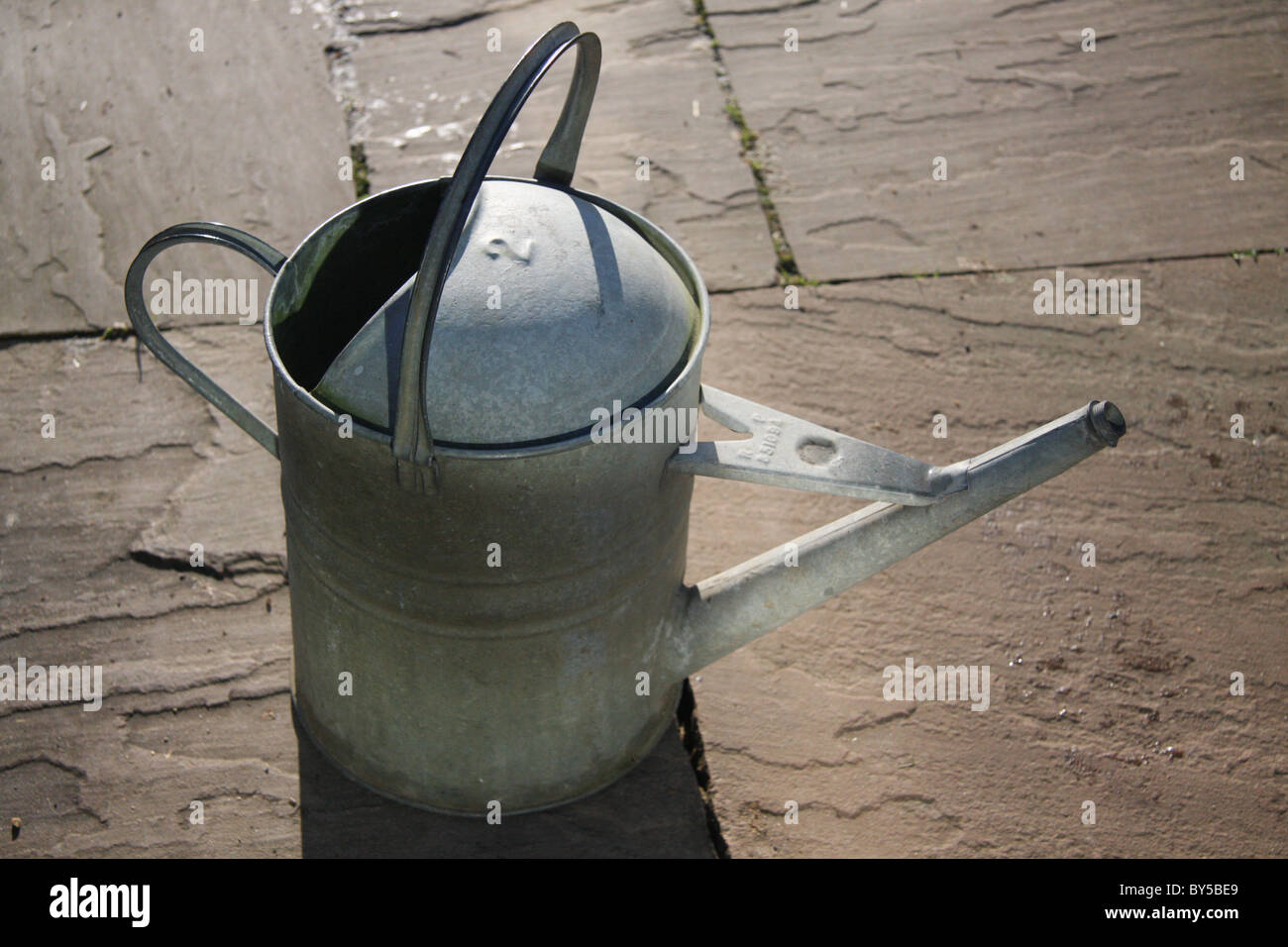 traditional galvanised watering can Stock Photo - Alamy