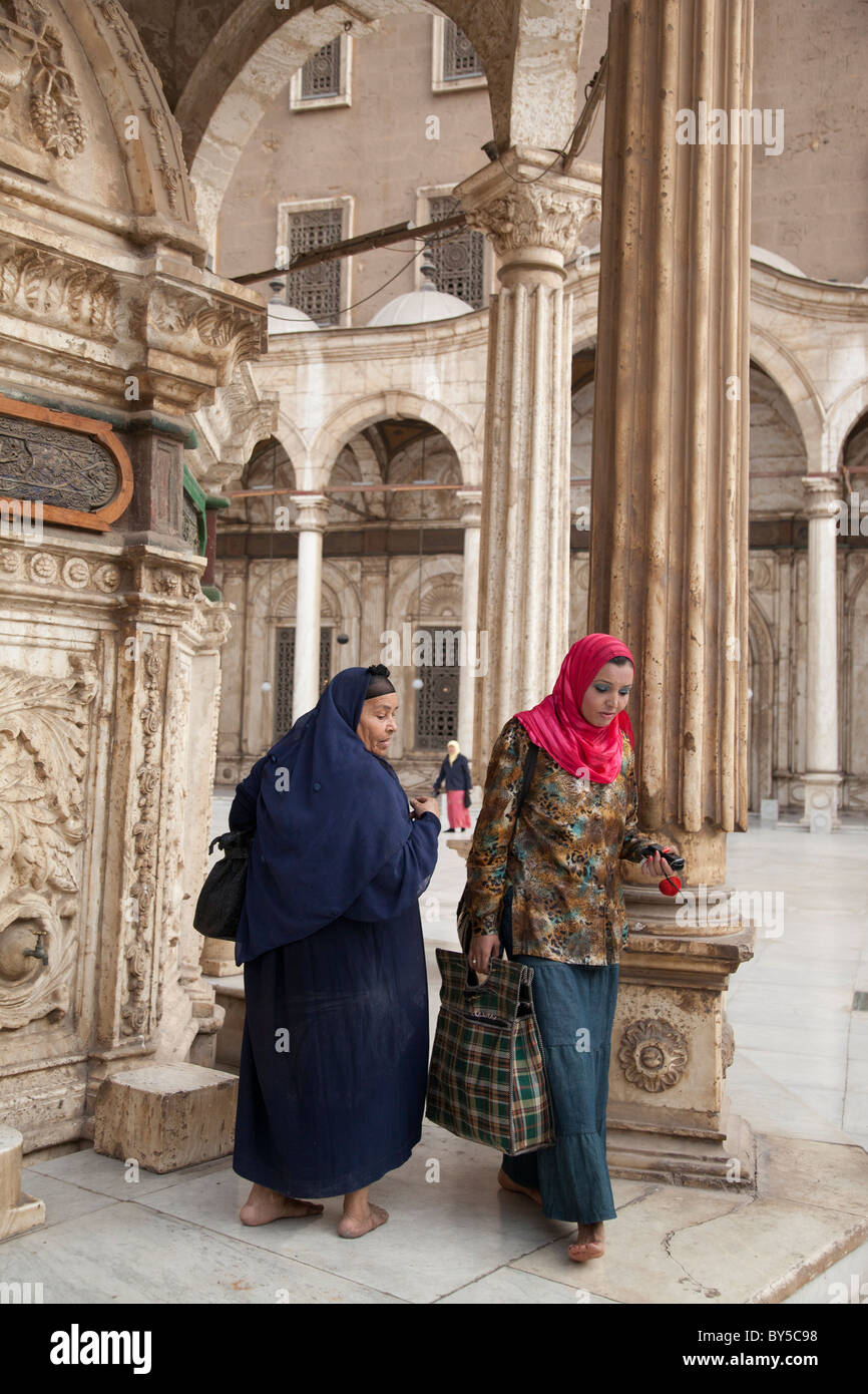 Two women in the Muhammed Ali Mosque, Cairo Egypt 3 Stock Photo