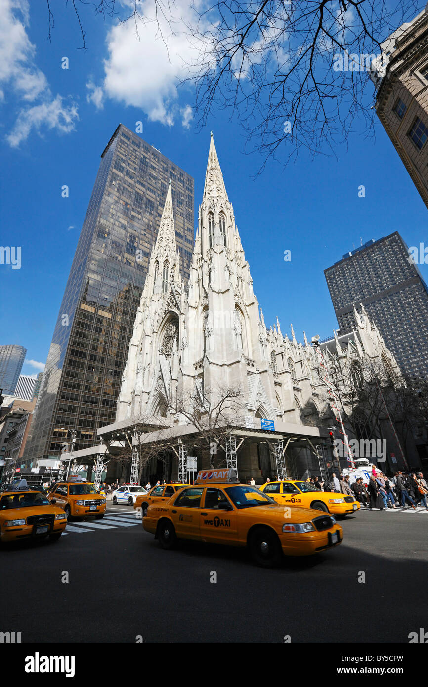 St, Patrick's, Cathedral, Manhattan, New, York, City, NYC Stock Photo