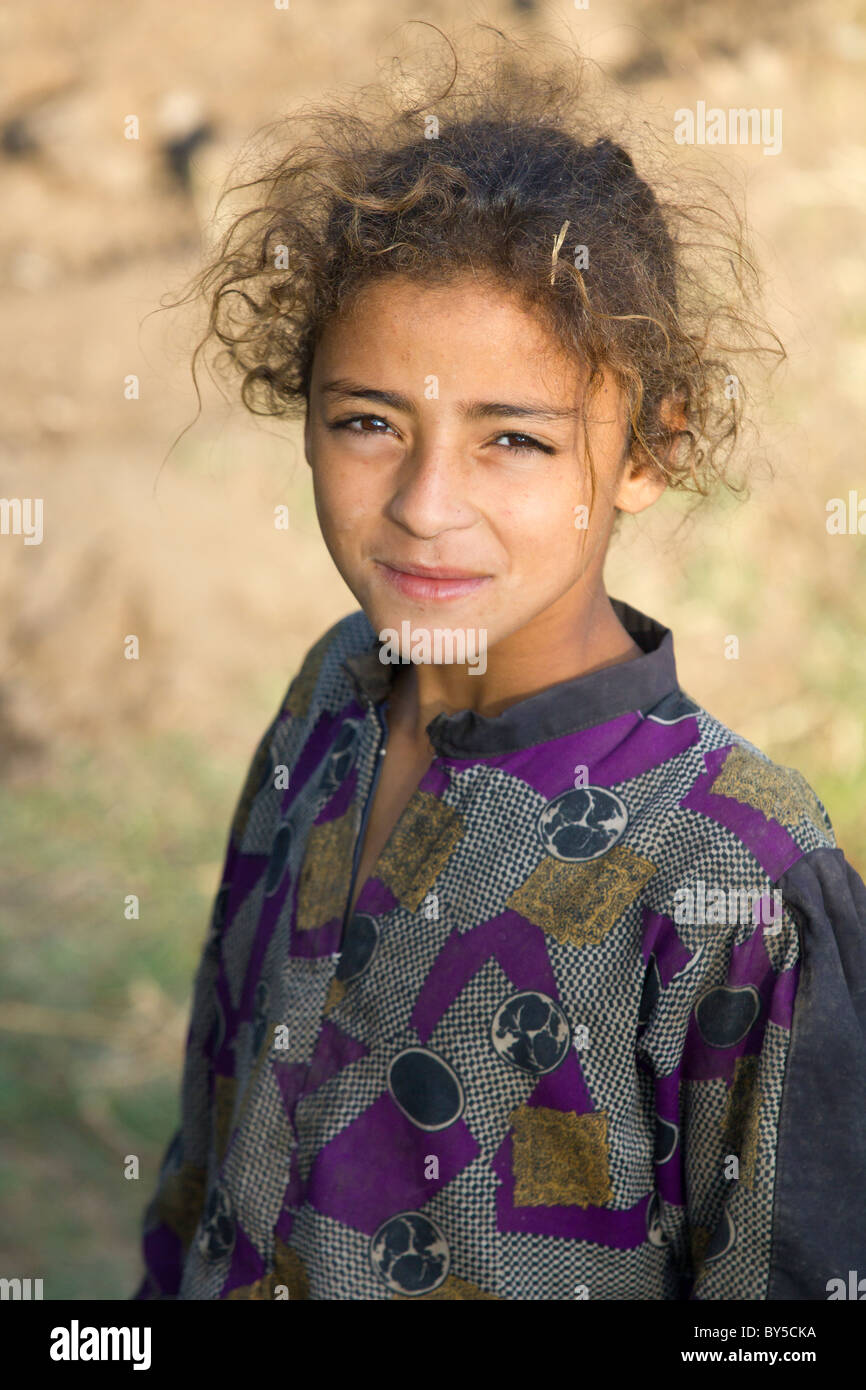 Young girl in the fields outside Saqqara, Egypt 2 Stock Photo