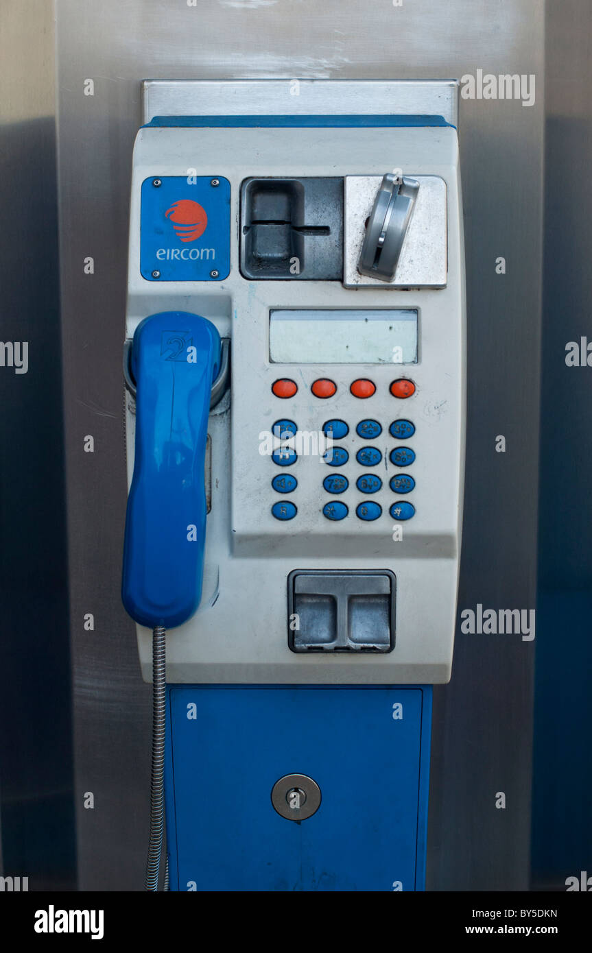 EIRCOM public telephone in Limerick, Republic of Ireland Stock Photo