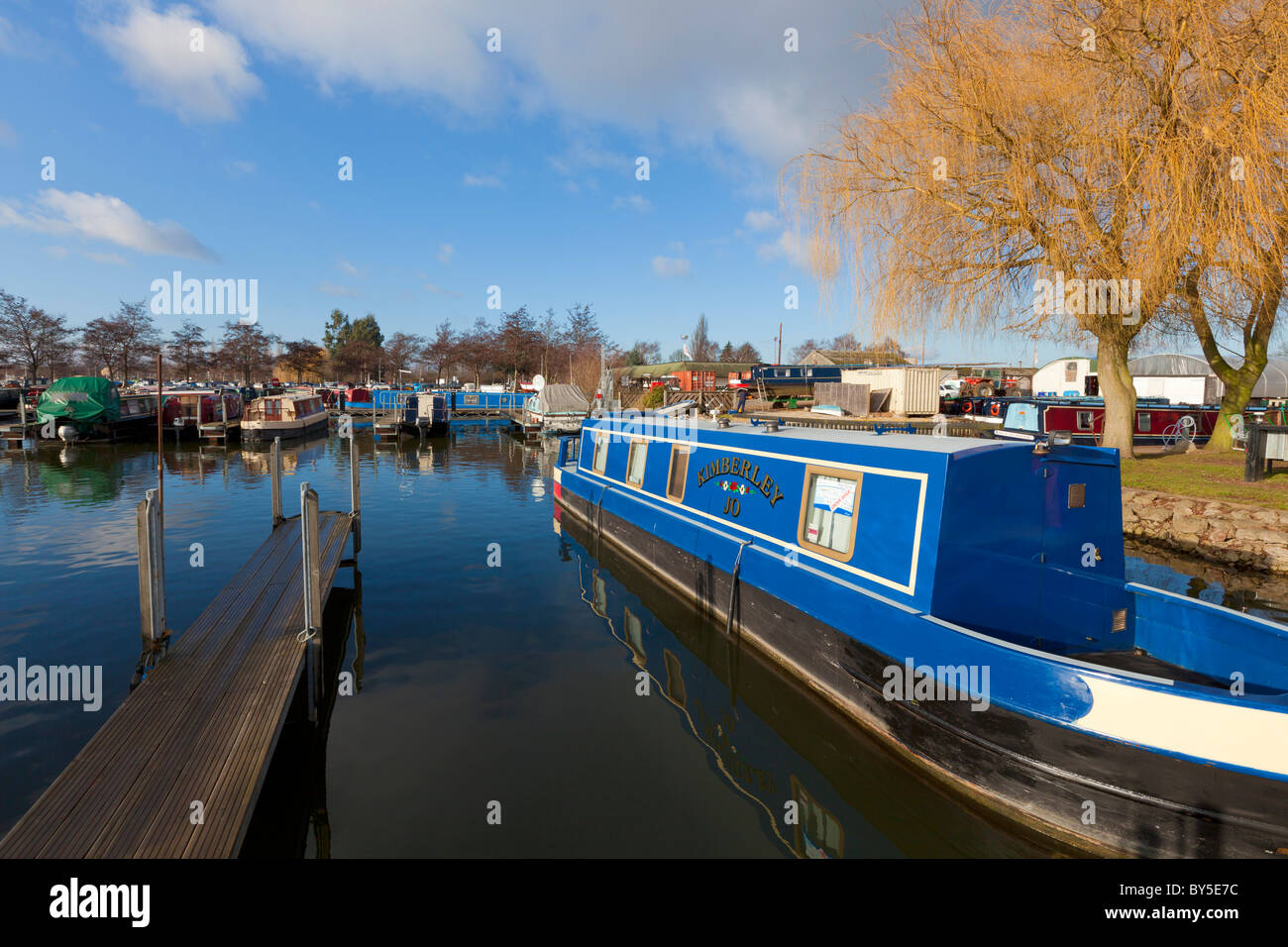 narrow boats at Sawley marina Derbyshire England UK GB EU Europe Stock