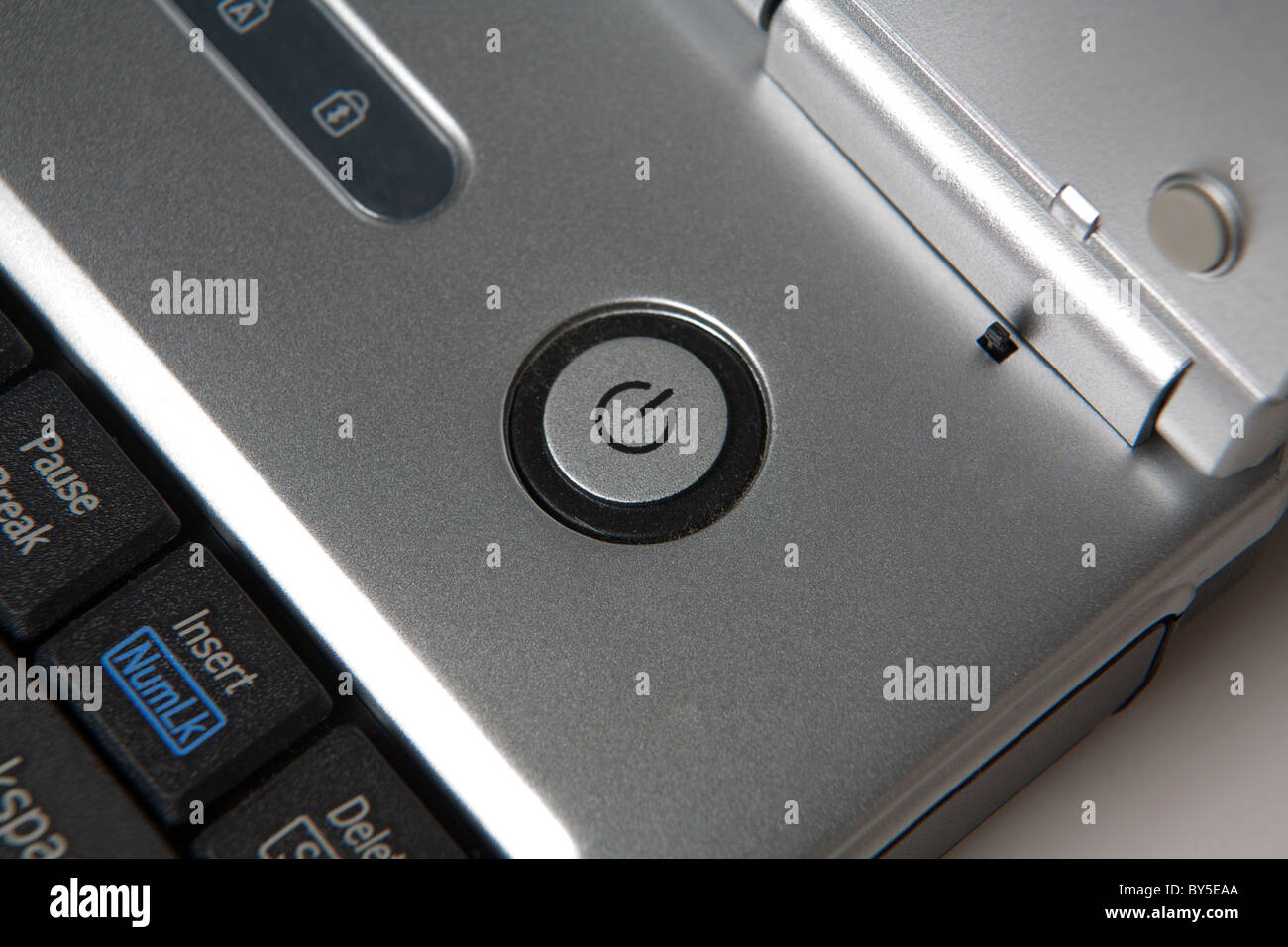 close up detail image off a on/off switch on a computer Stock Photo - Alamy