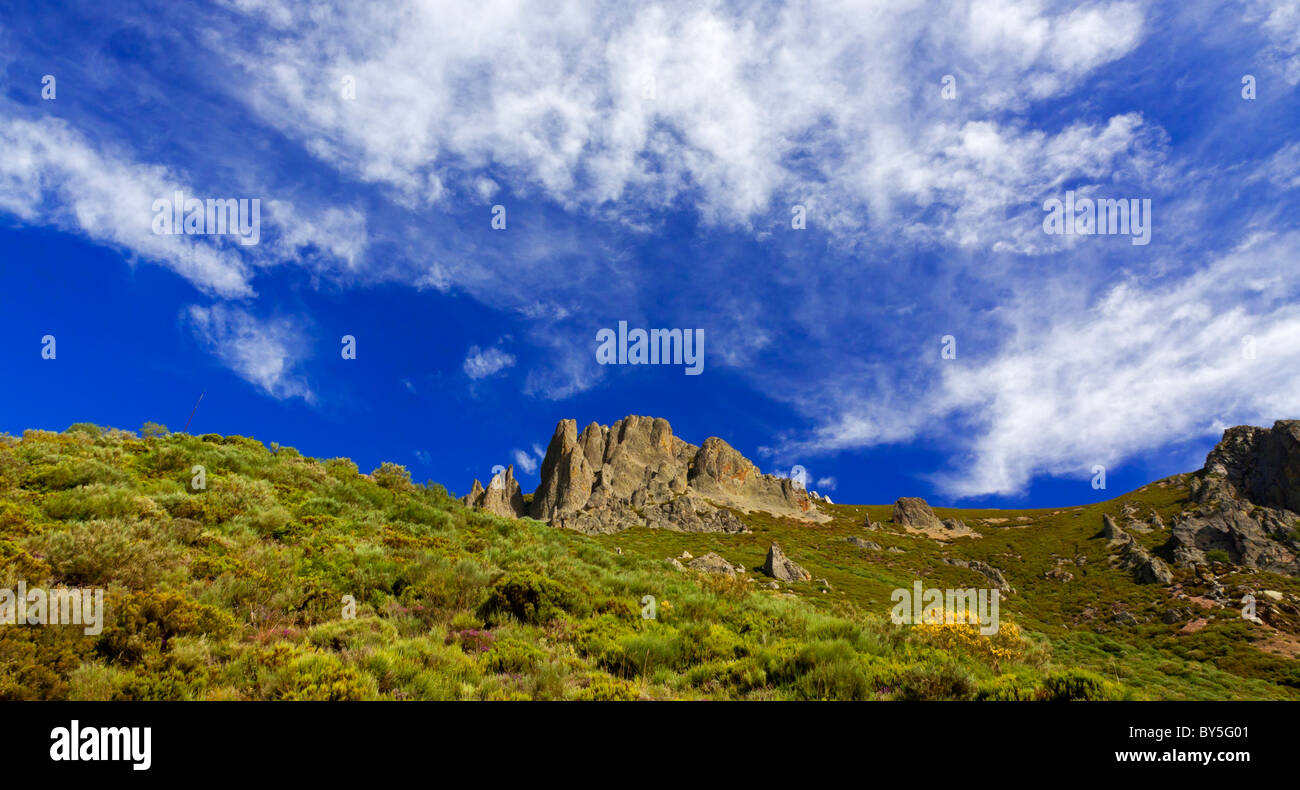 Limestock rocks in the Picos de Europa National Park near Vega de Liebana and Potes in Cantabria northern Spain Stock Photo