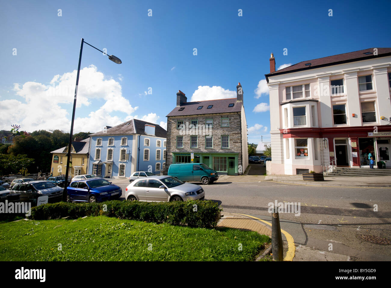 Cardigan Ceredigion Wales UK Town Street Shops Stock Photo Alamy