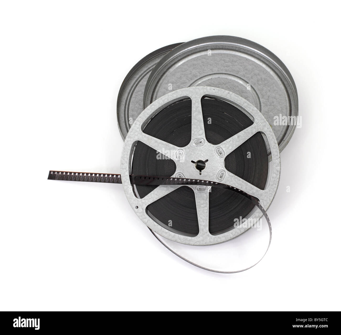 old 8mm cine film and reel; isolated on white (clippin path Stock Photo -  Alamy