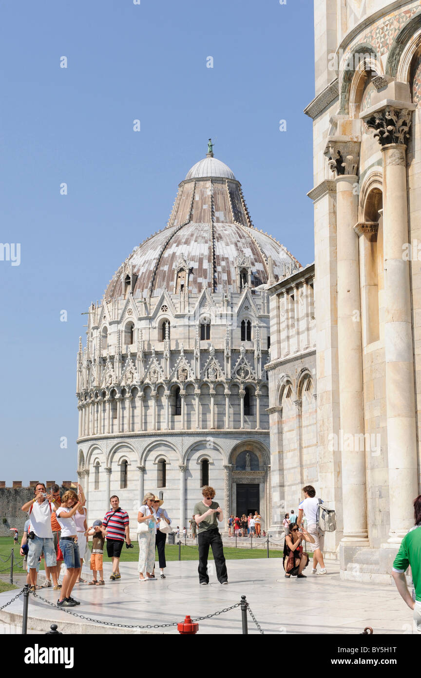 The Baptistry, Campo dei Miracoli, Pisa, Tuscany, Italy Stock Photo