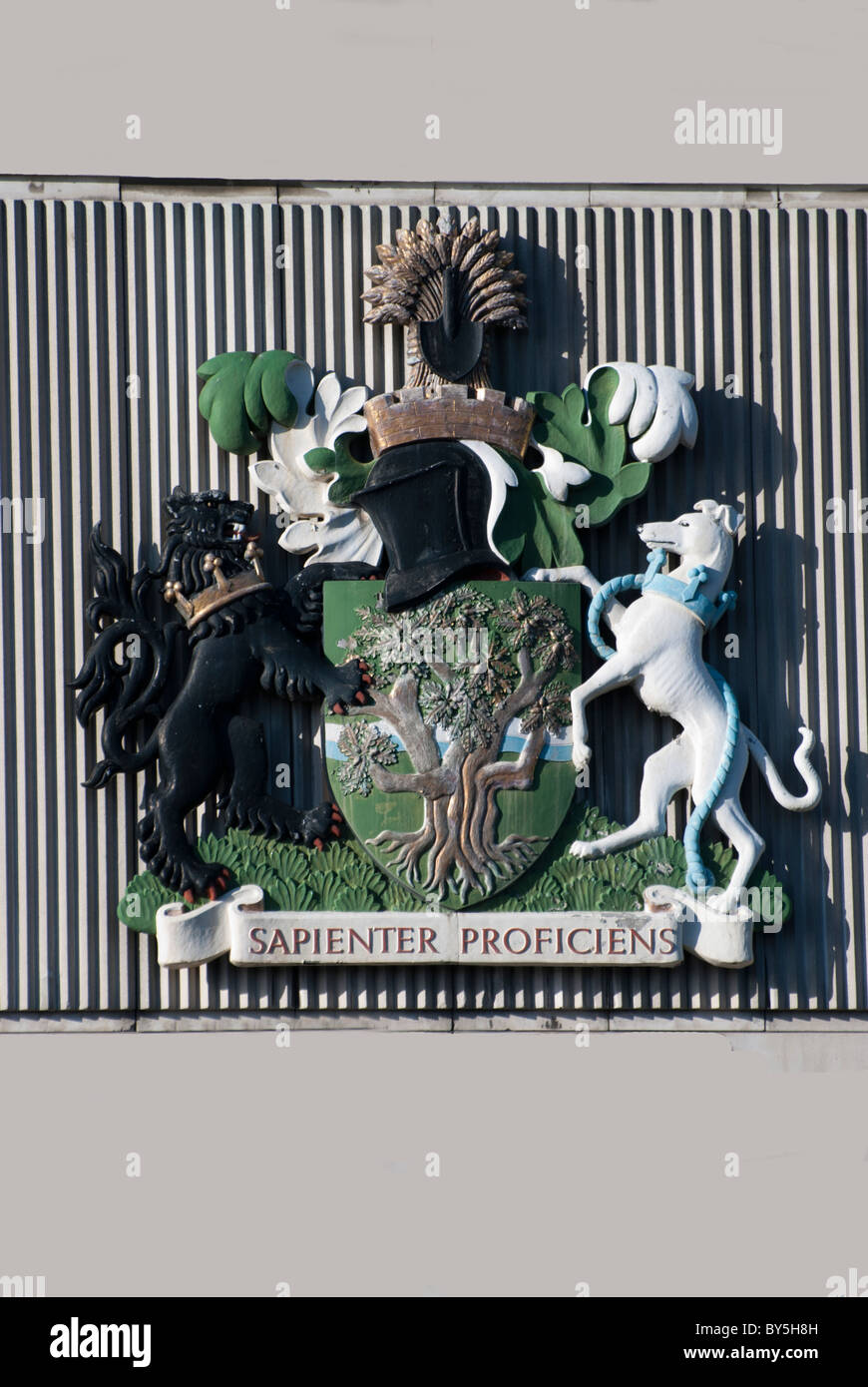 Nottinghamshire County Council insignia, County Hall, West Bridgeford,Nottingham, England, UK Stock Photo