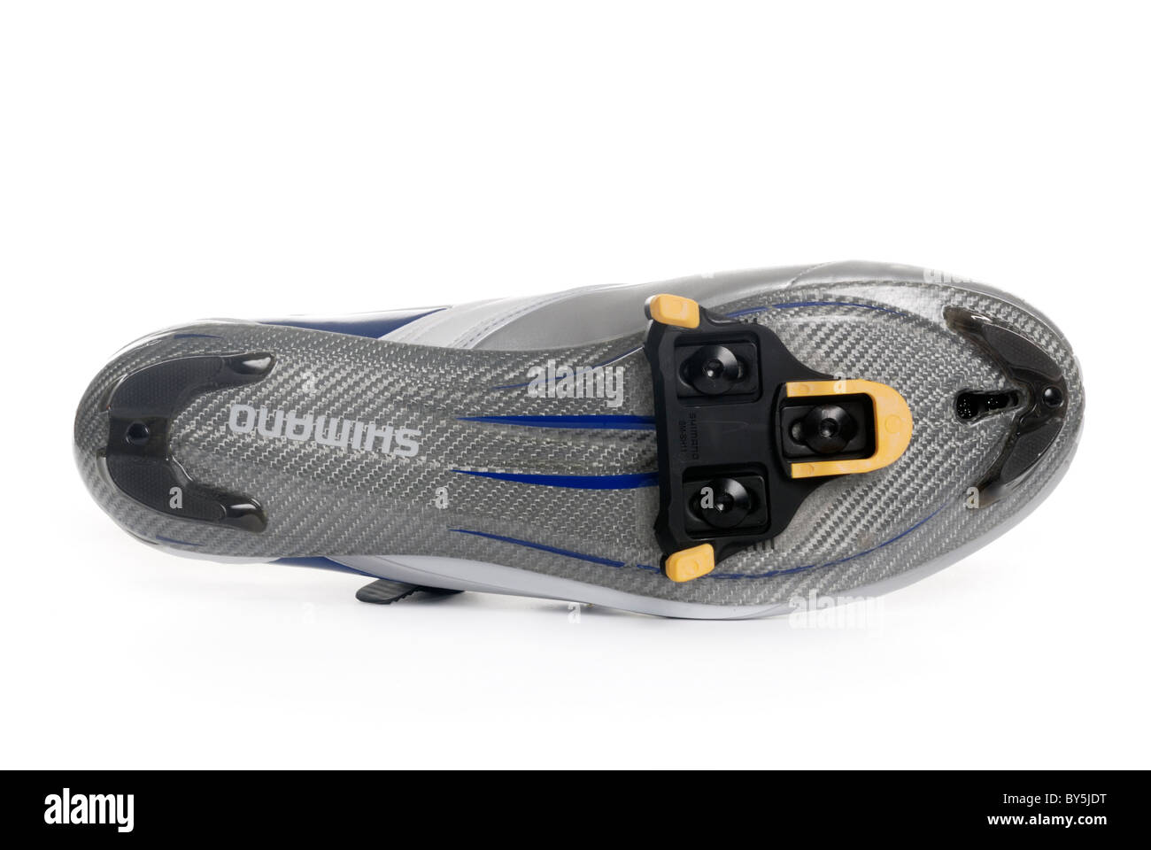 Road cycling shoe with cleats Stock Photo Alamy