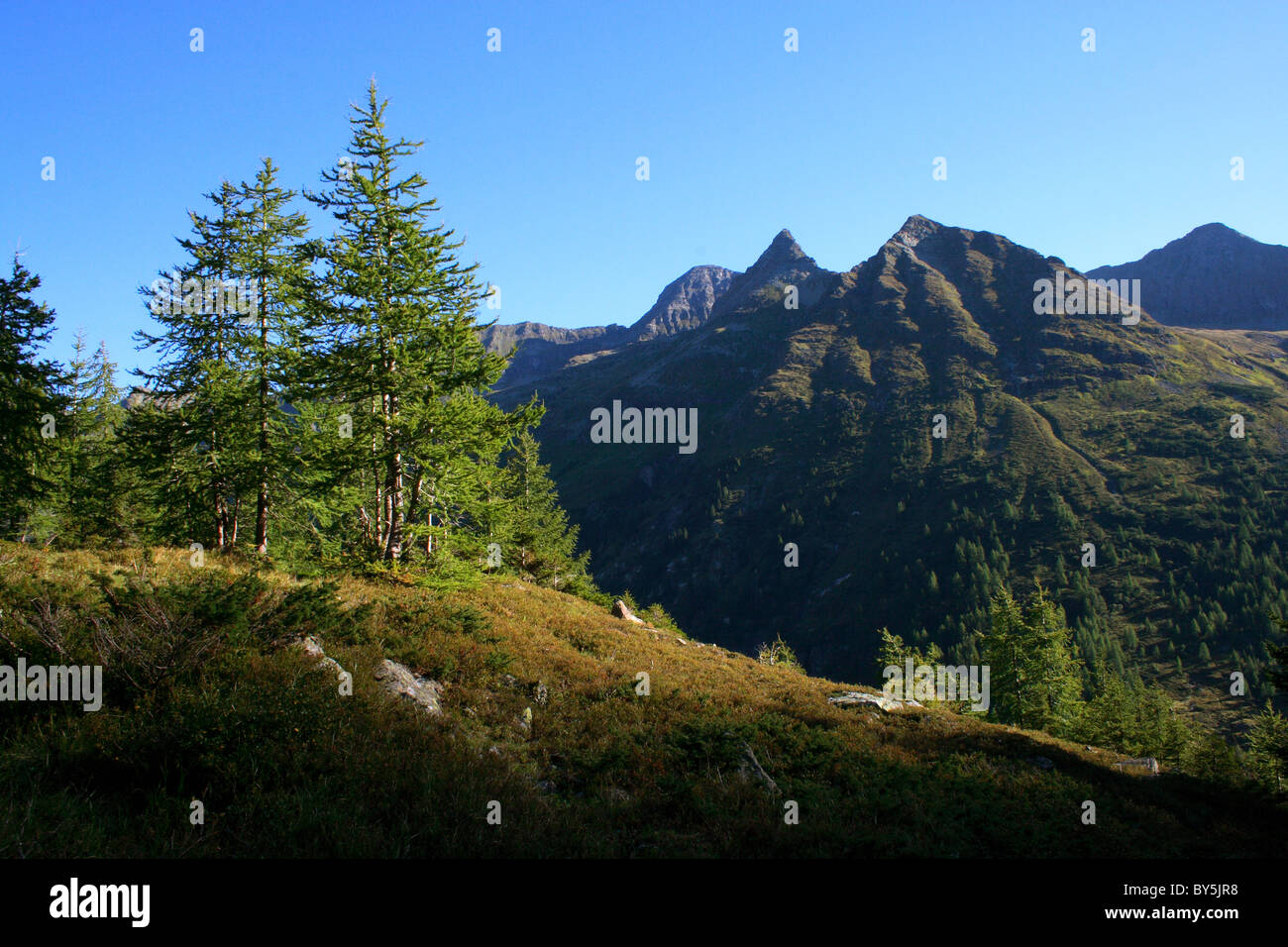 Landscape of the Niedere (Low) Tauern with mount Schneider, Alps, Austria Stock Photo