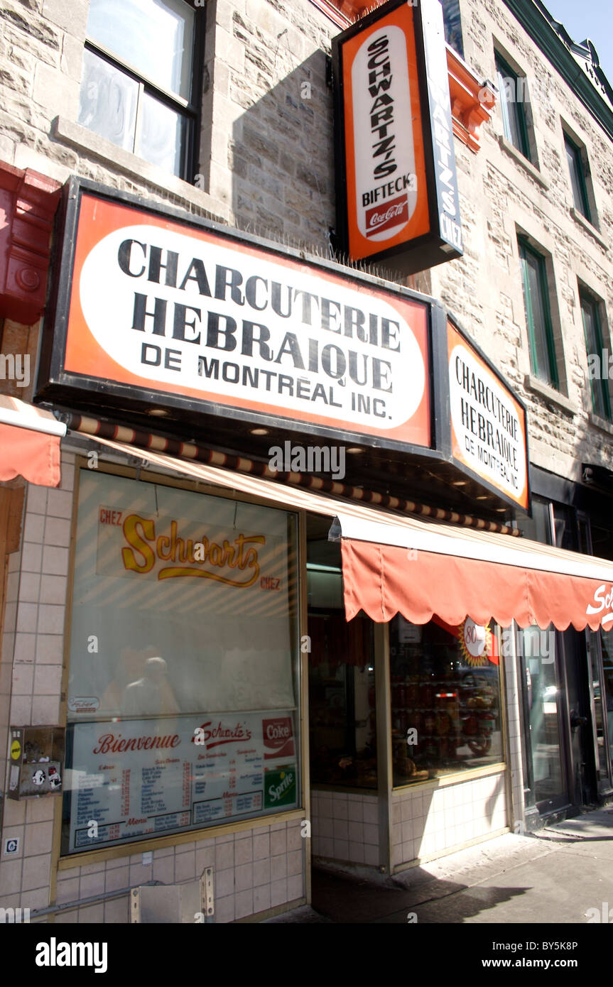 Schwartz's famous deli in Montreal, Quebec Stock Photo