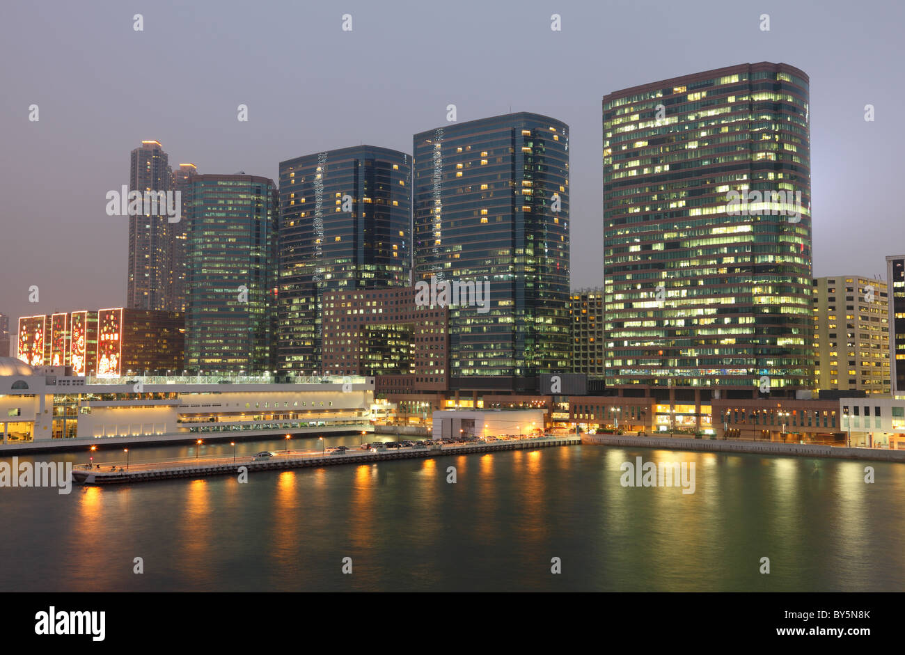 Highrise waterside buildings in Hong Kong Kowloon Stock Photo - Alamy