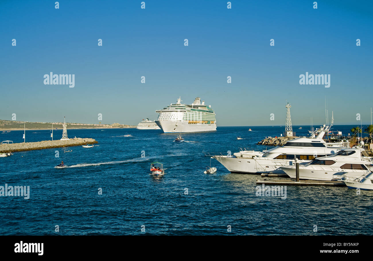 Marina view Cabo San Lucas bay Mexico big cruise ship pier Stock Photo ...