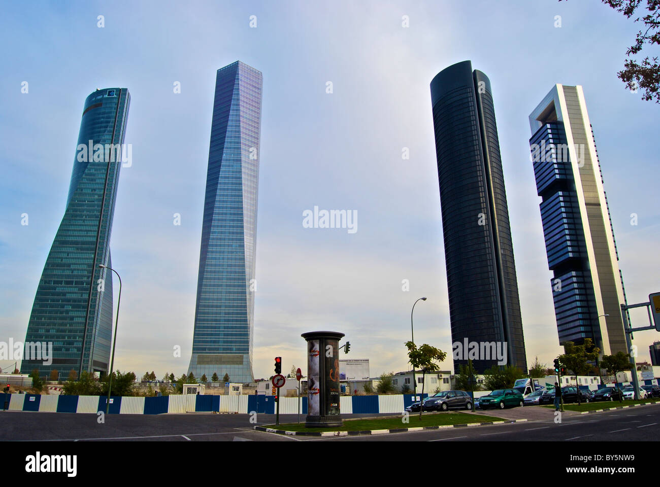 The four towers business park in Madrid, Spain Stock Photo Alamy