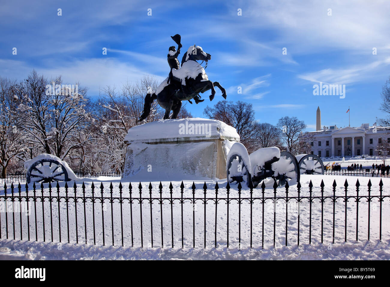 Andrew jackson statue white house hires stock photography and images
