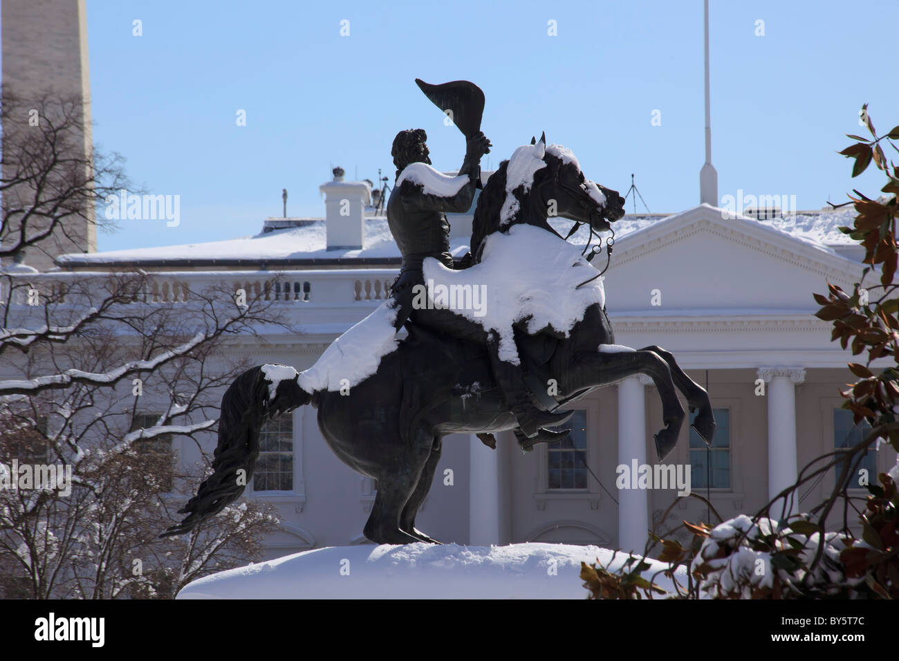 Andrew jackson statue white house hires stock photography and images