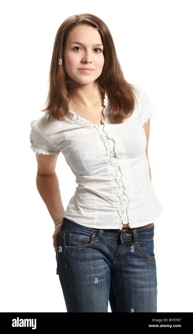 Portrait of young pretty woman Stock Photo - Alamy