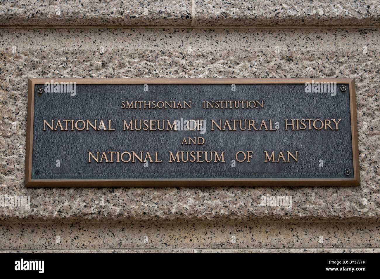 Entrance plaque pf the National Museum of Natural History, Washington DC. Stock Photo