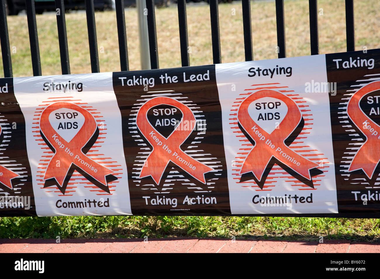 Stop Aids Campaign Banner In Cape Town Stock Photo 33937990 Alamy