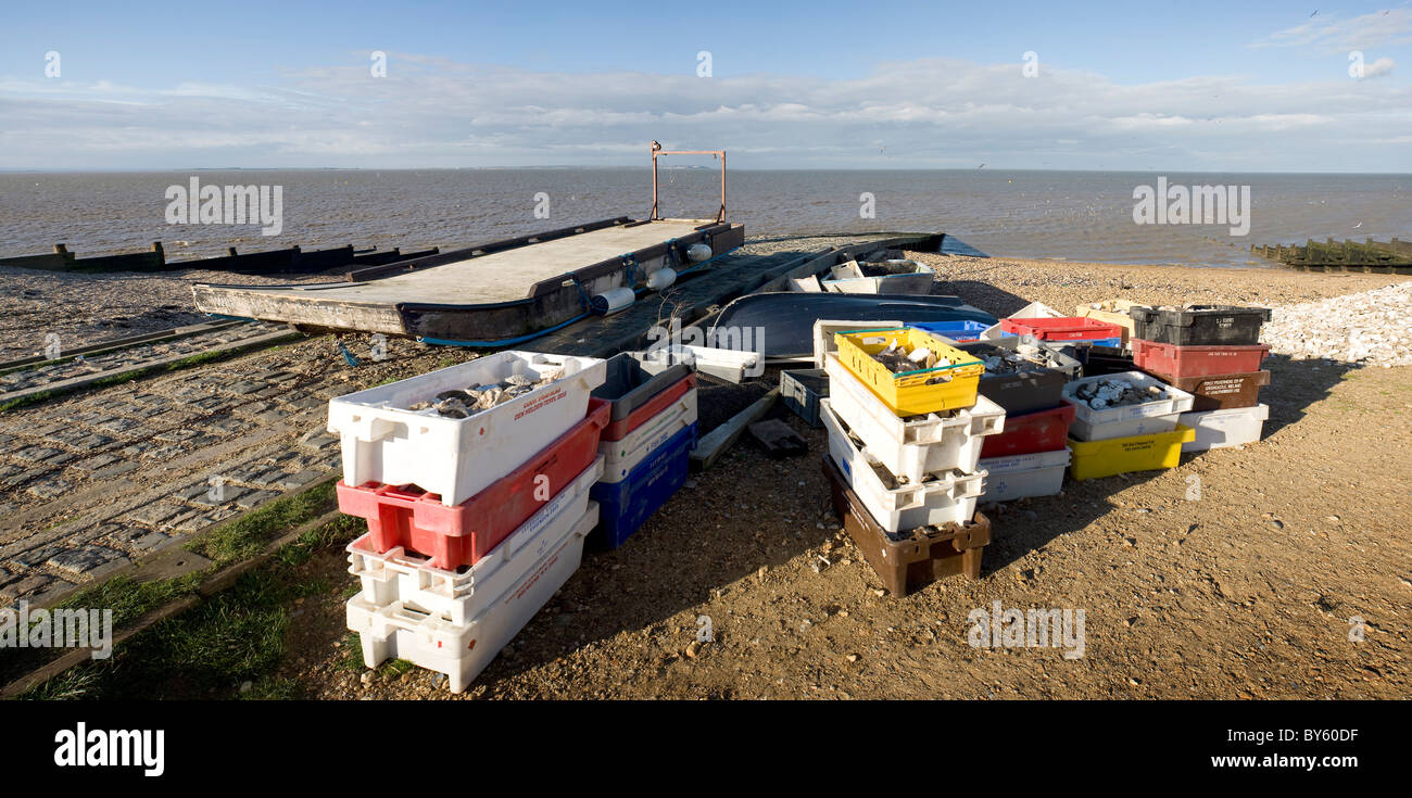 slipway in front of the Whitstable Oyster Restaurant Kent England Stock Photo