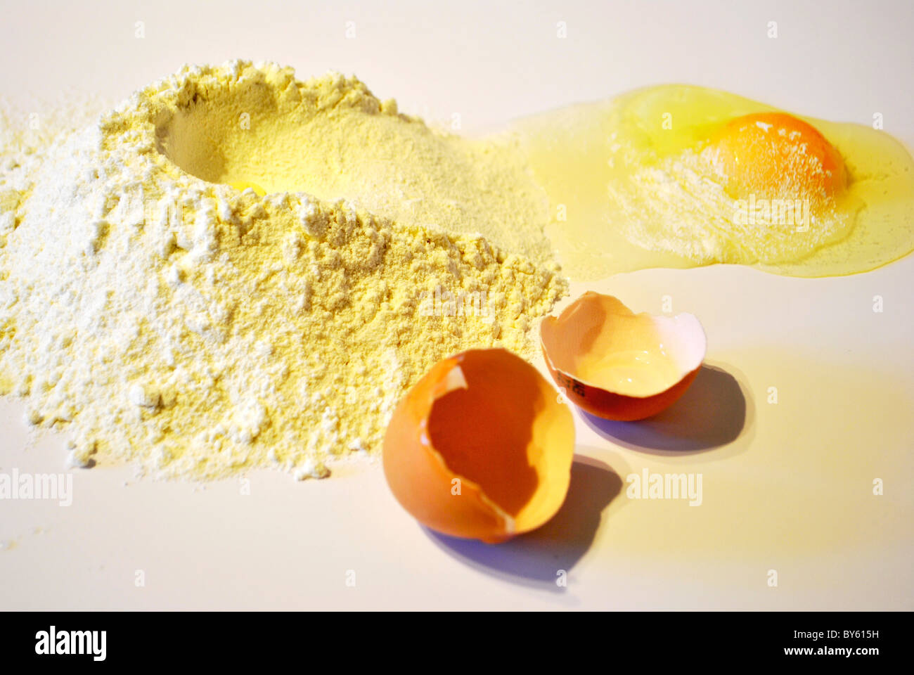 white wheat flour with eggs Stock Photo Alamy