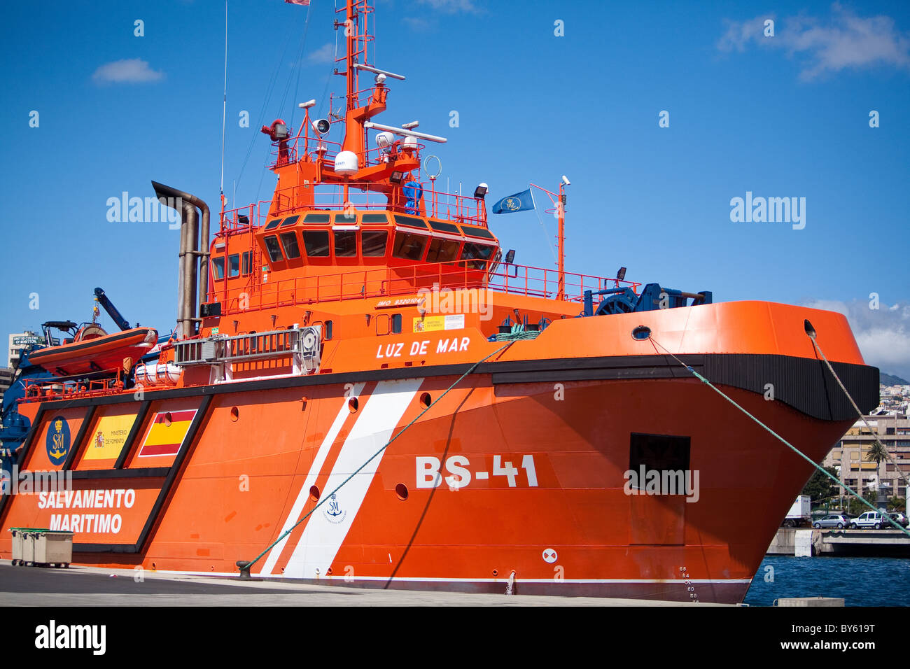 Ocean going tug alongside Tenerife Harbour Stock Photo