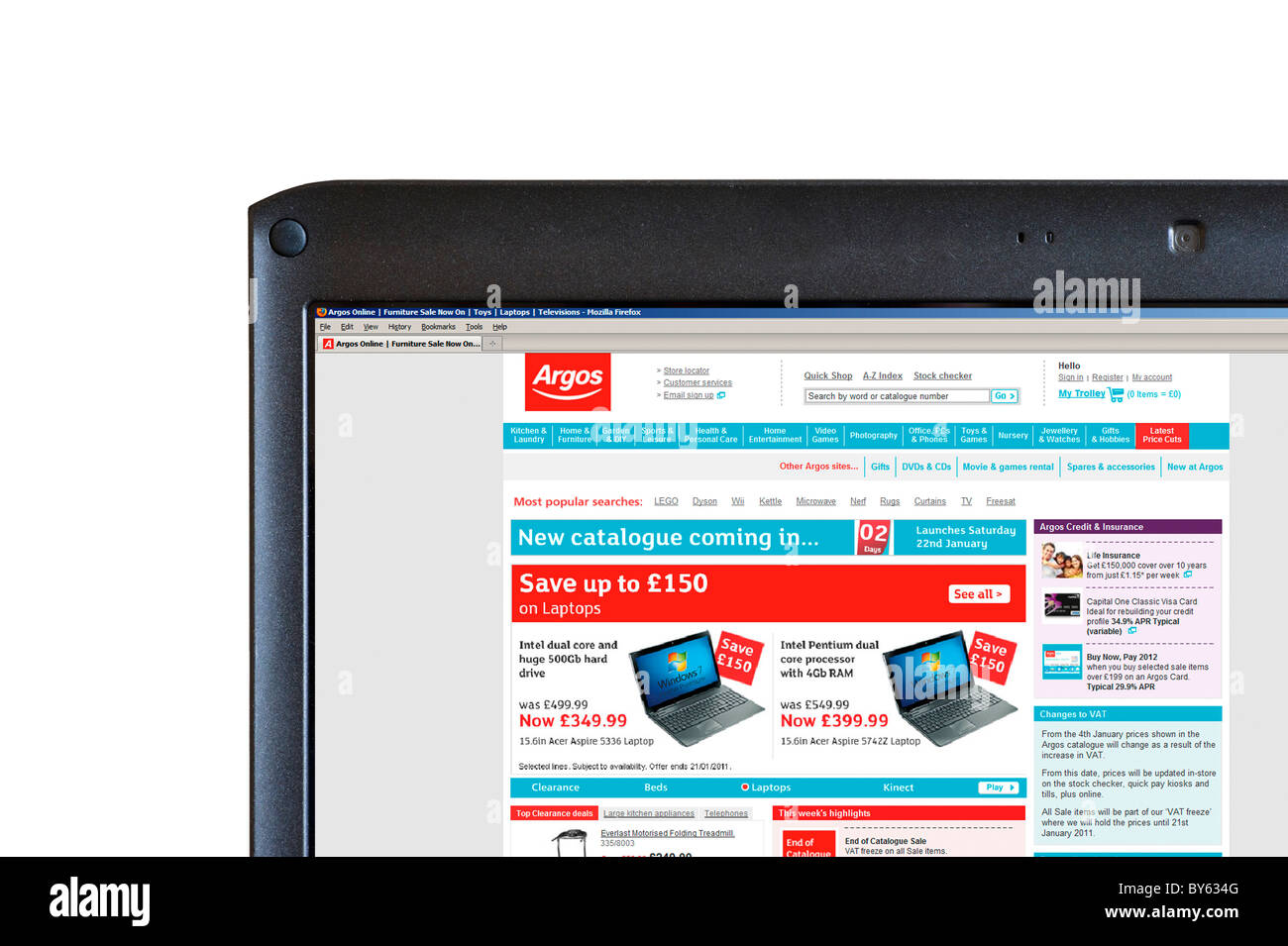Argos online shopping website, UK Stock Photo
