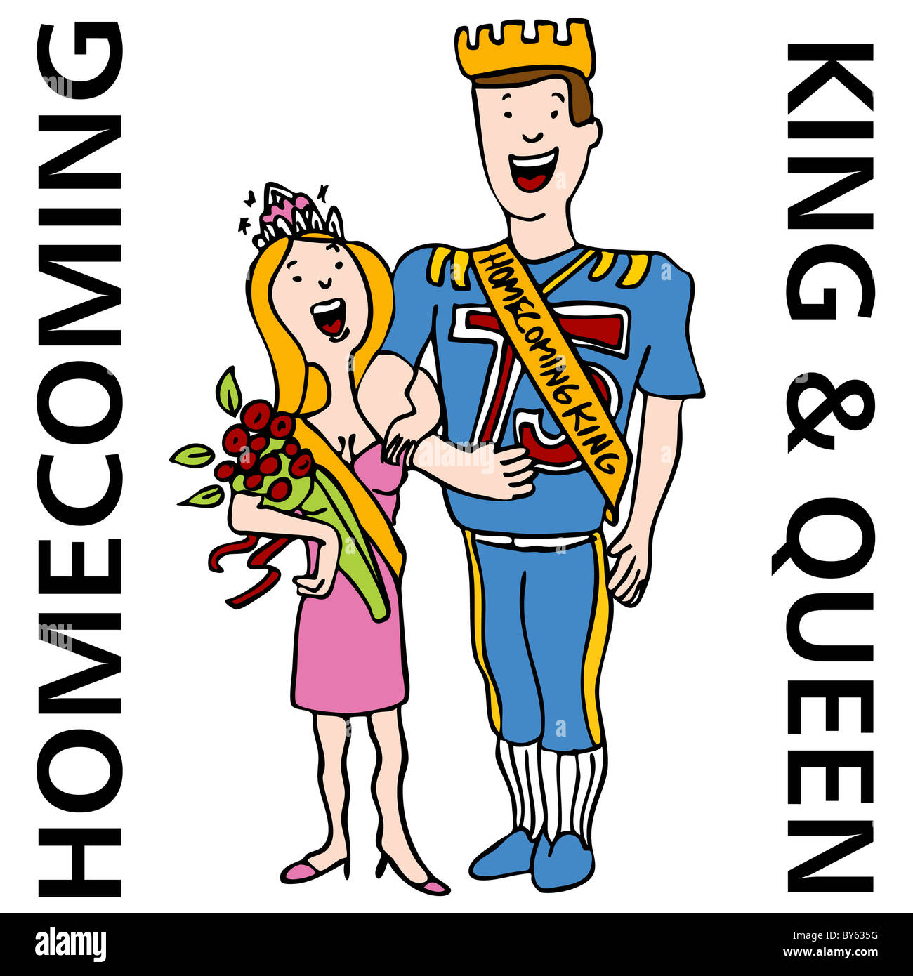 An image of the homecoming king and queen. Stock Photo