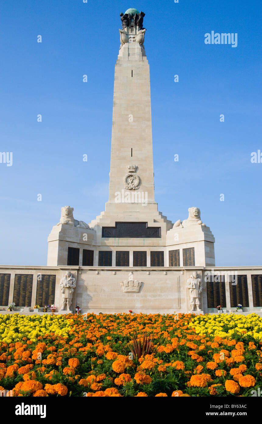 ENGLAND Hampshire Portsmouth World War One Naval memorial obelisk on Southsea seafront designed by Sir Robert Lorimer Stock Photo