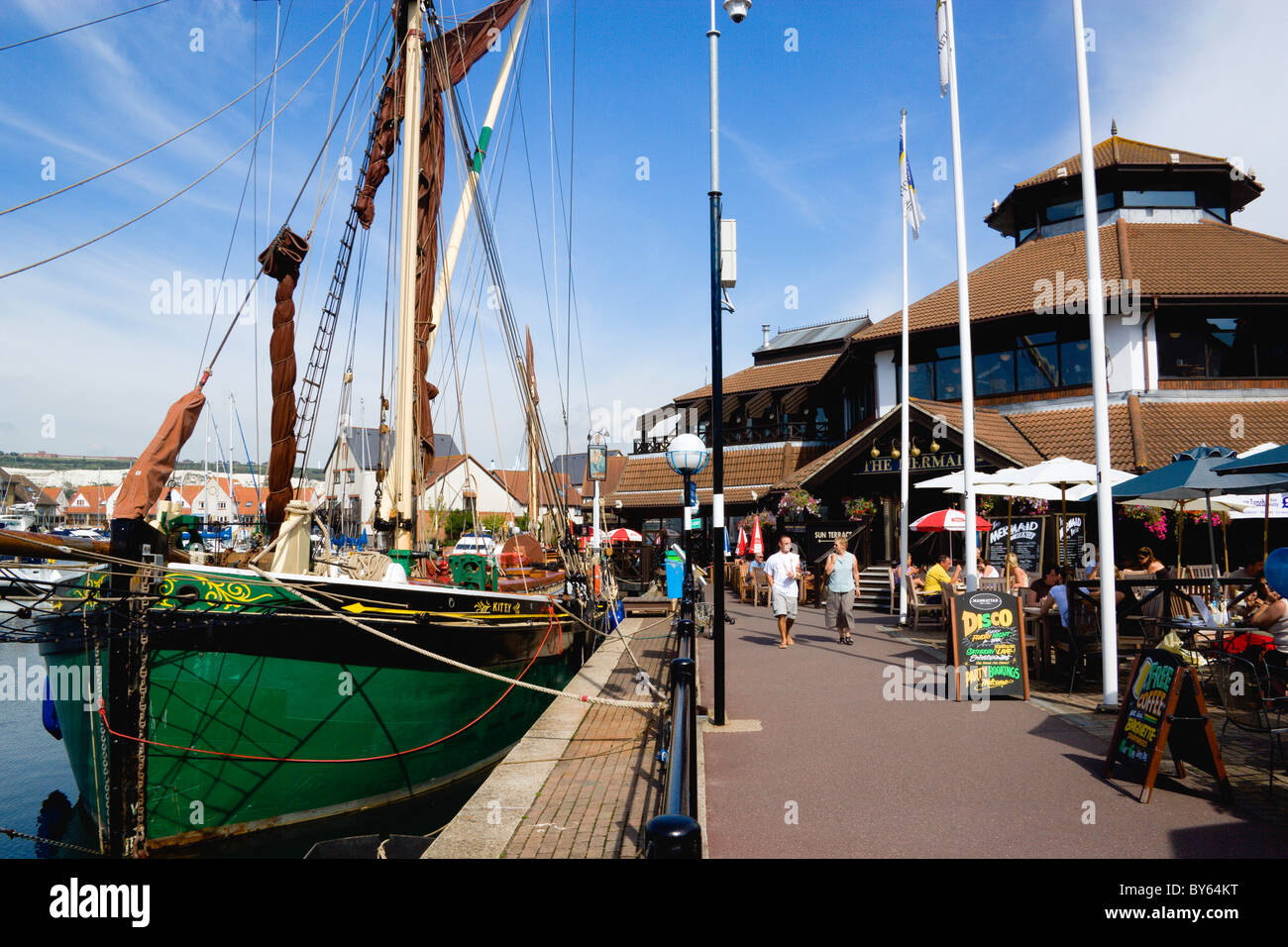 England Hampshire Portsmouth Port Solent Sailing barge SB Kitty moored