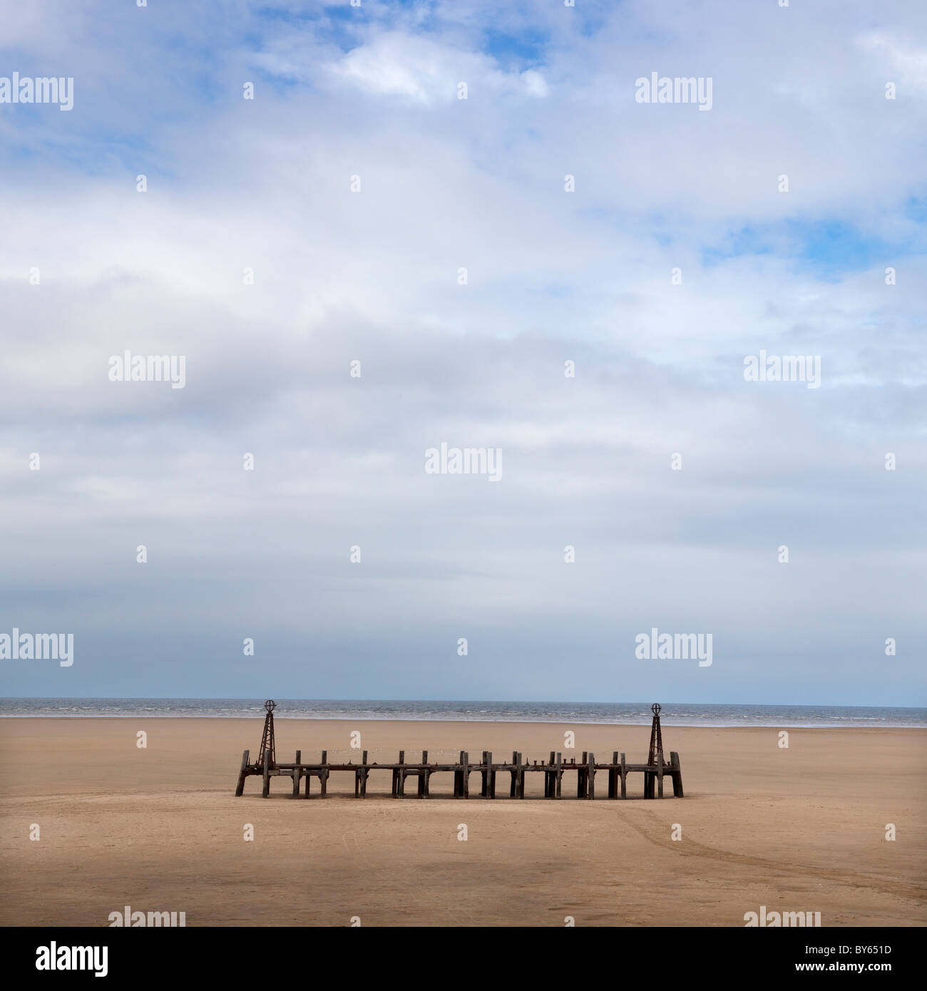Remains of the Old PIer at Lytham St Annes Lancashire England UK Stock Photo