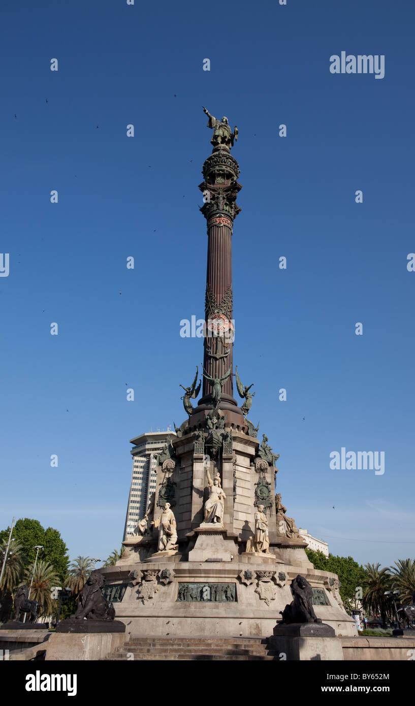 Columbus column in Barcelona, Spain Stock Photo - Alamy