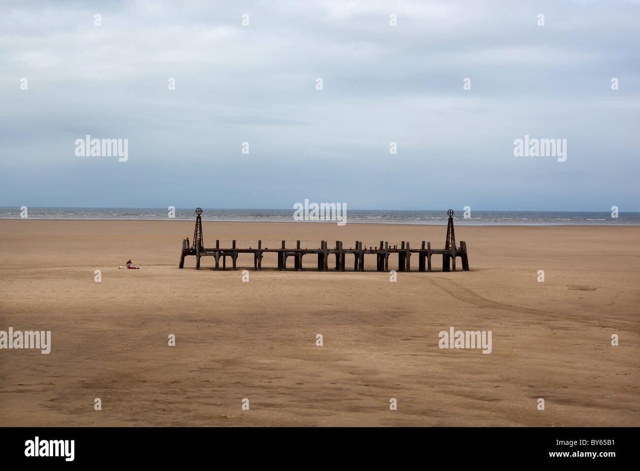 Remains Of The Old Pier Lytham St Annes Lancashire England UK Stock remains-of-the-old-pier-lytham-st-annes-lancashire-england-uk-stock