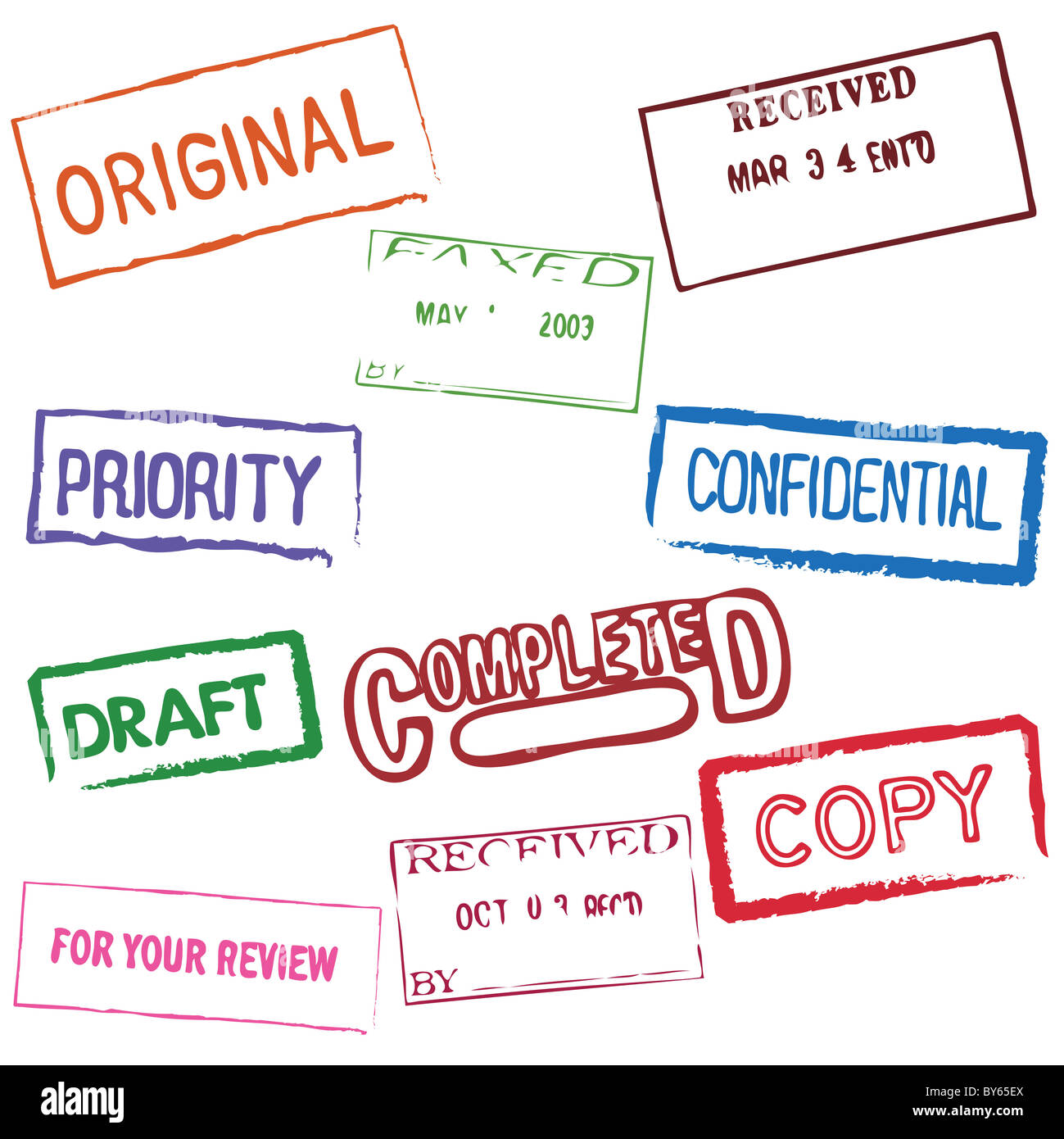 Set of multiple business stamps Stock Photo Alamy