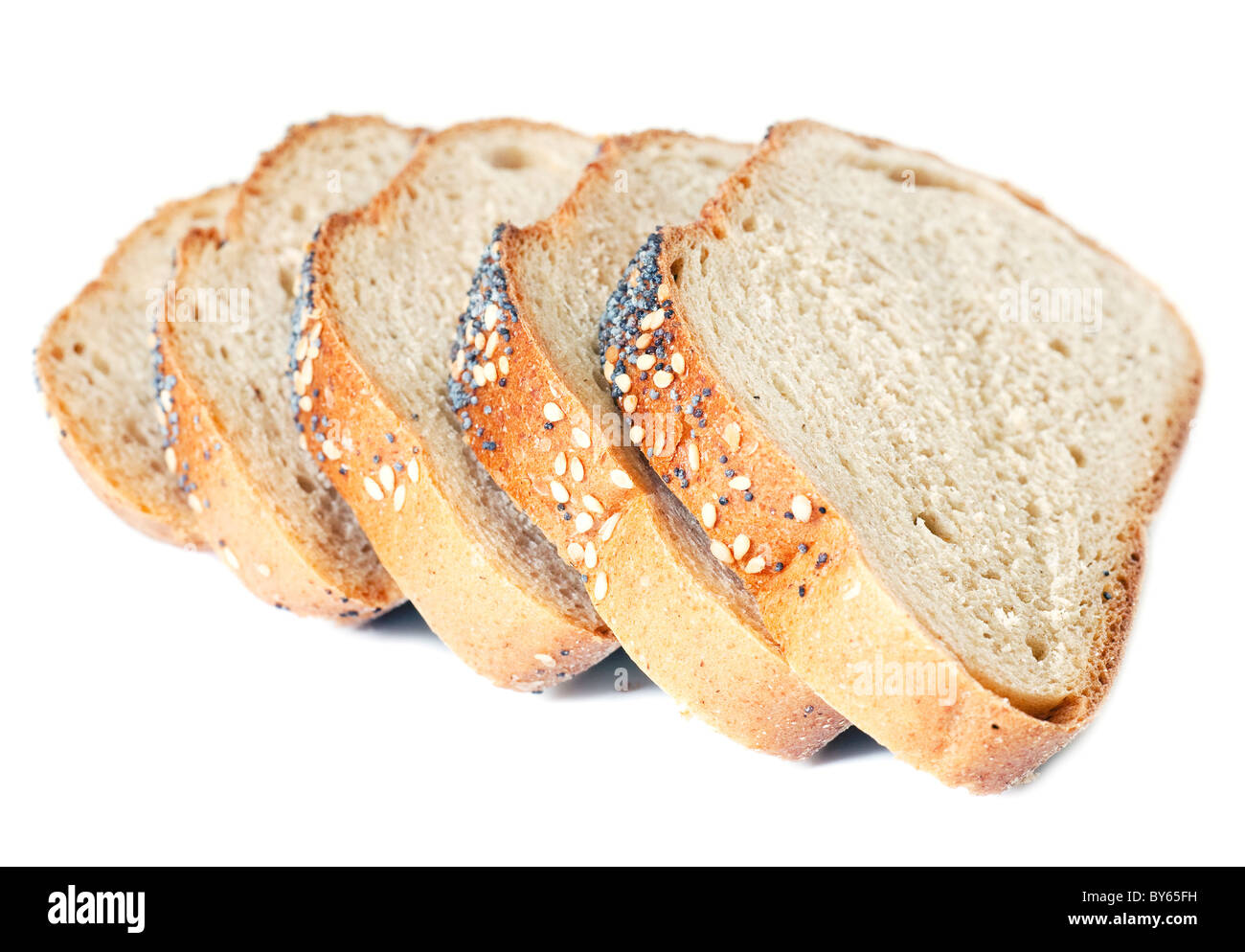 slices of wheat bread isolated on white background Stock Photo - Alamy