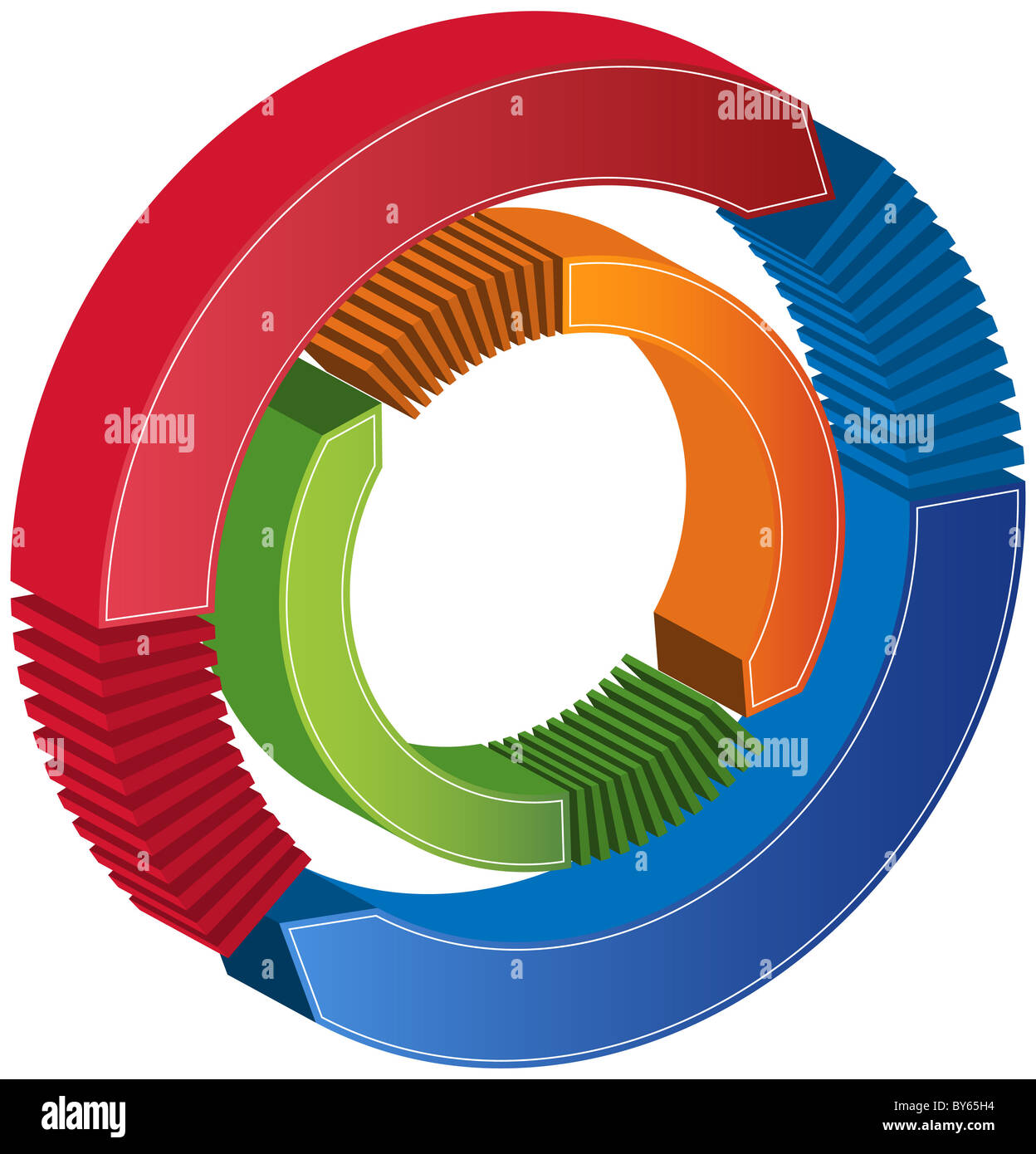 3D Process circle diagram with rotating arrows Stock Photo - Alamy
