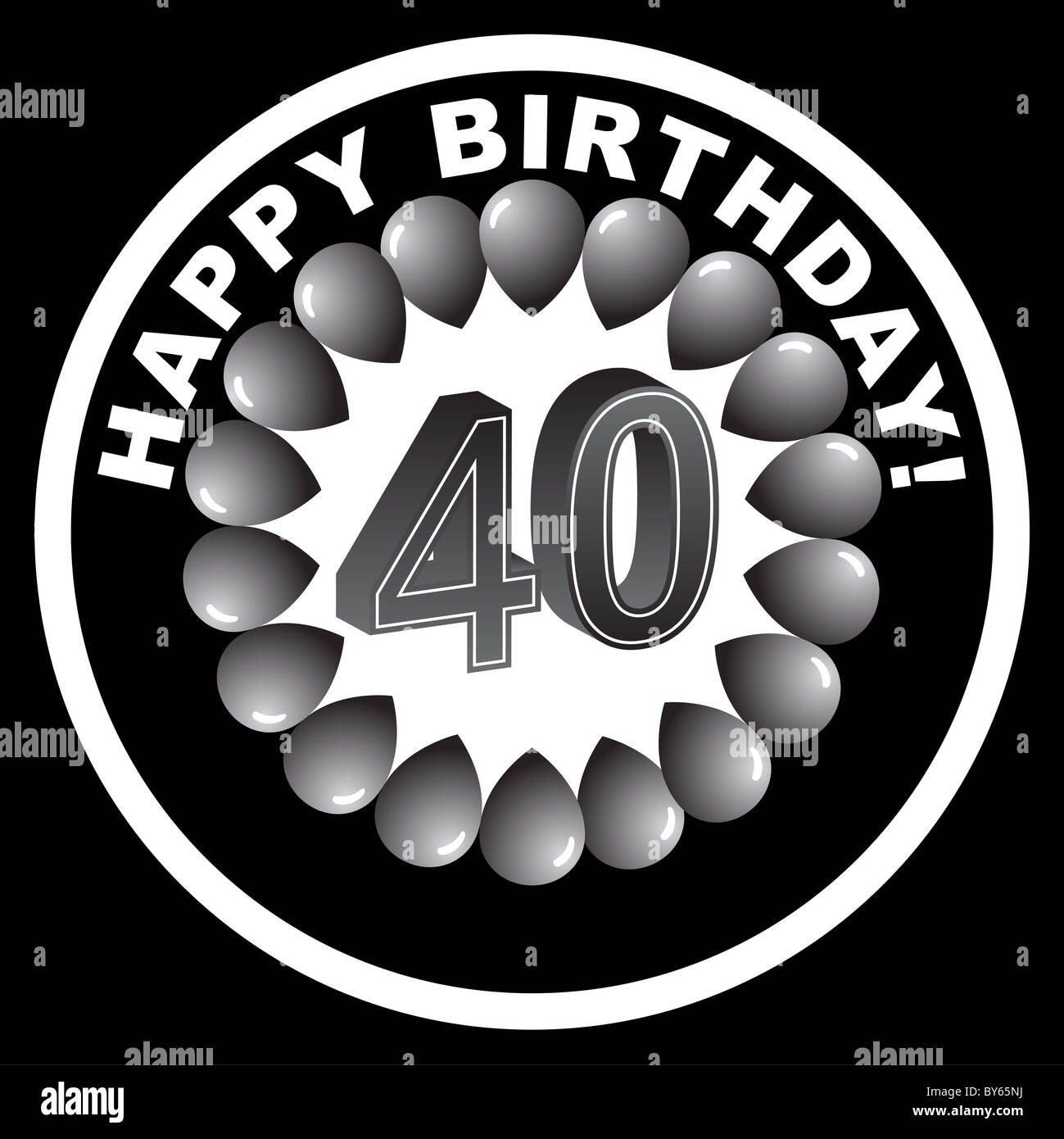 Over the Hill - Happy 40th Birthday. Stock Photo