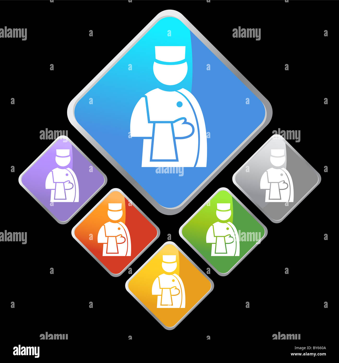 A set of butler / bellhop icons Stock Photo - Alamy