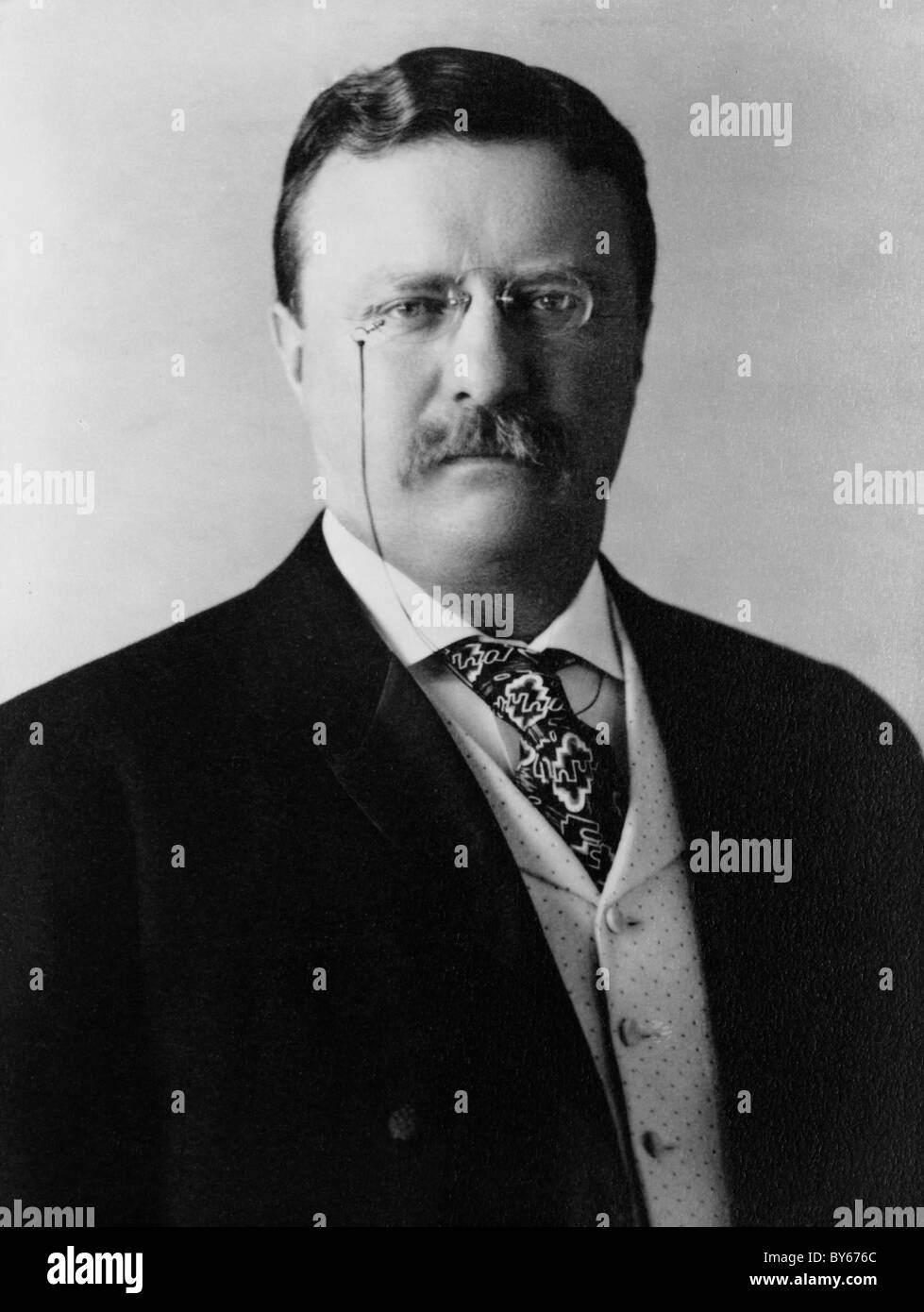 Theodore Roosevelt was the 26th President of the United States. Stock Photo