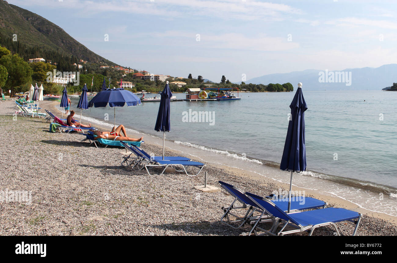 Beach at Nidri, Lefkas, Greece Stock Photo