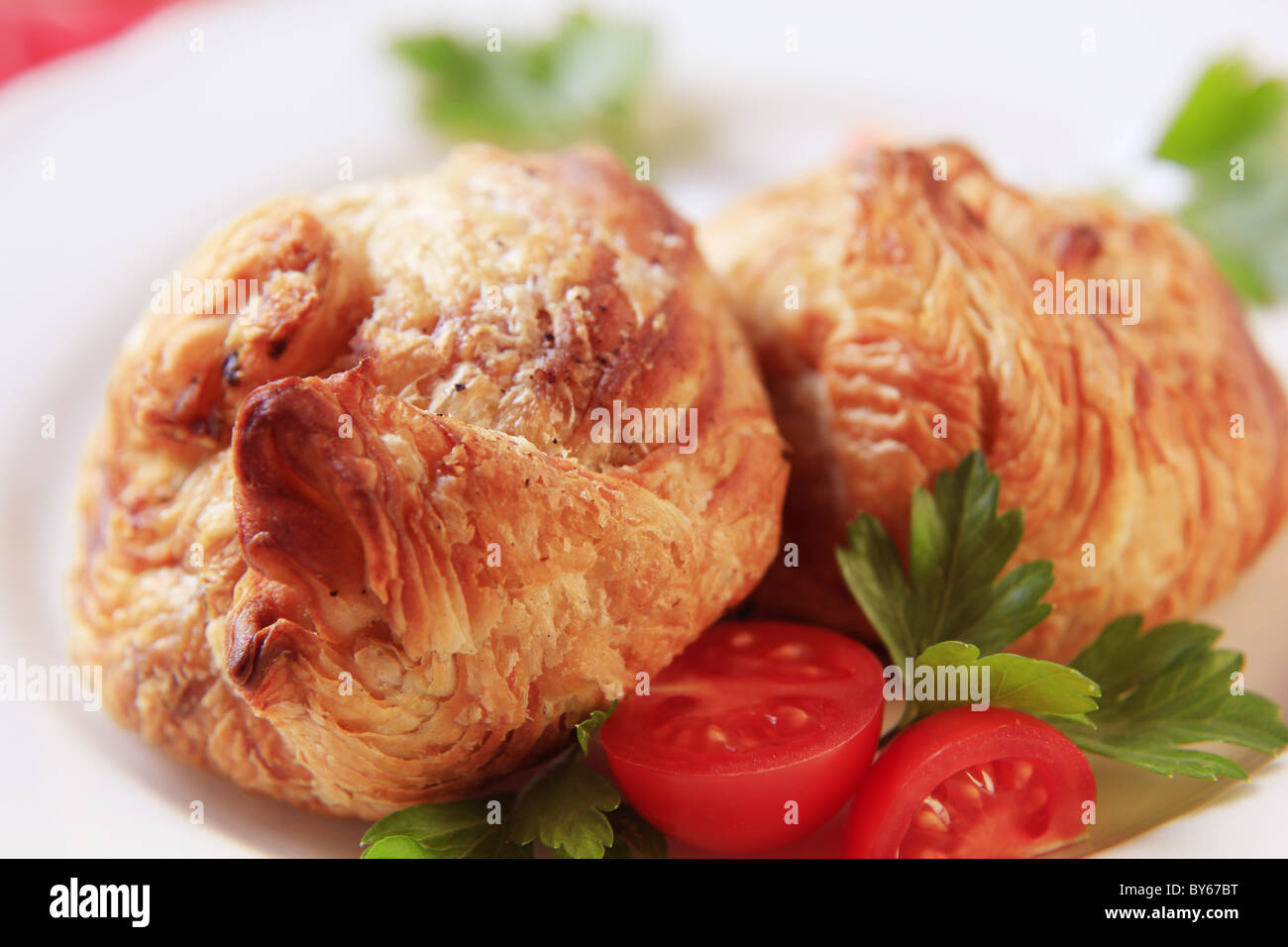 Puff pastry wraps with savory filling Stock Photo Alamy