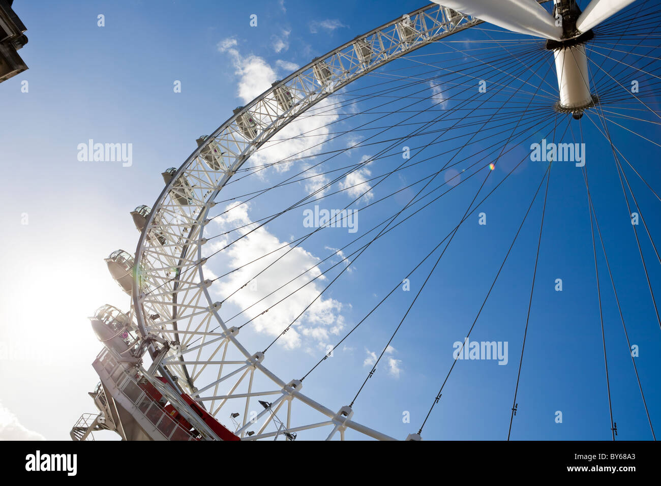 London Eye against a bright sky Stock Photo