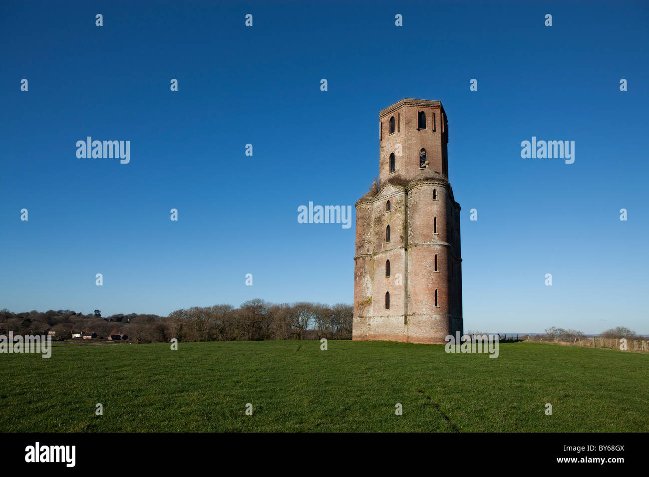 Horton Tower in Dorset, near Wimborne, England which is a five storey red brick tower - a folly Stock Photo