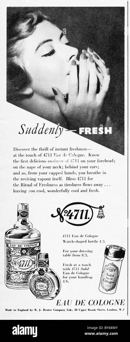 Vintage perfume advertisements Black and White Stock Photos & Images