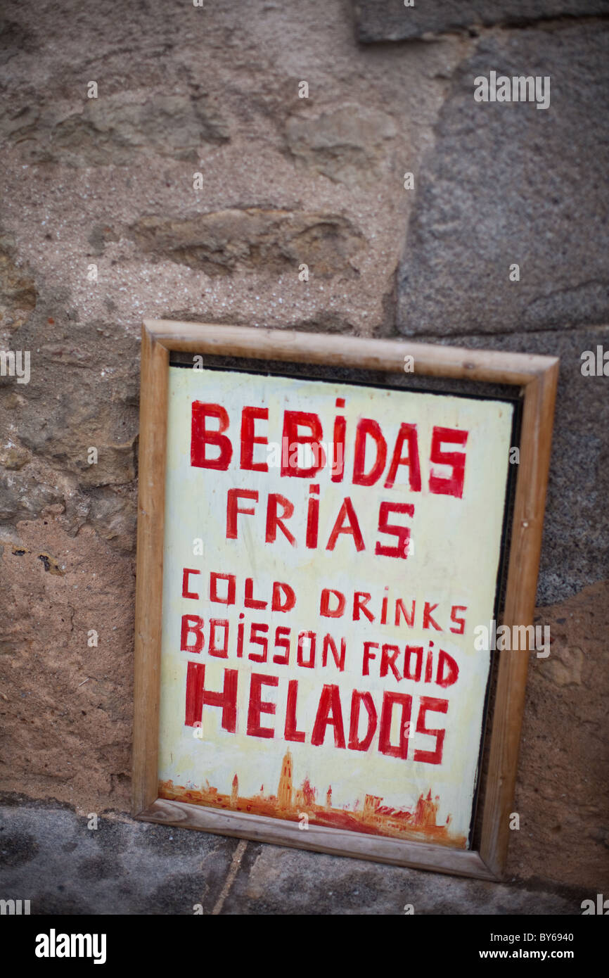 sign in Segovia Spain. Stock Photo