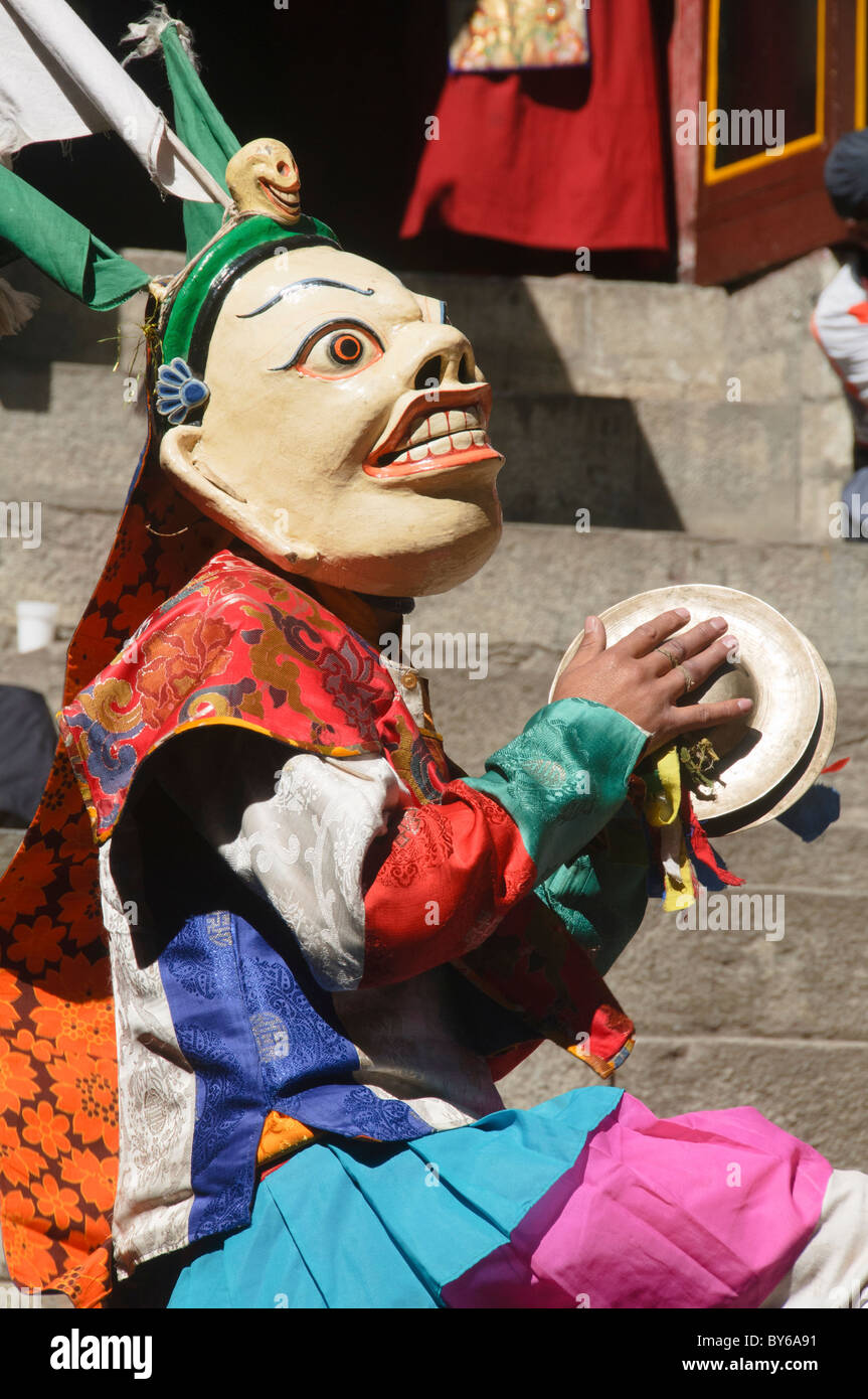 Monk Rimdo monk dancing at the Mani Rimdu Festival at Tengboche Monastery in the ...