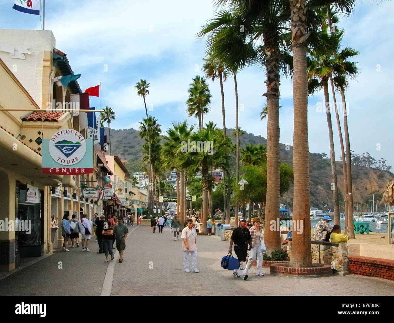 The sea promenade along the bay in avalon santa catalina island