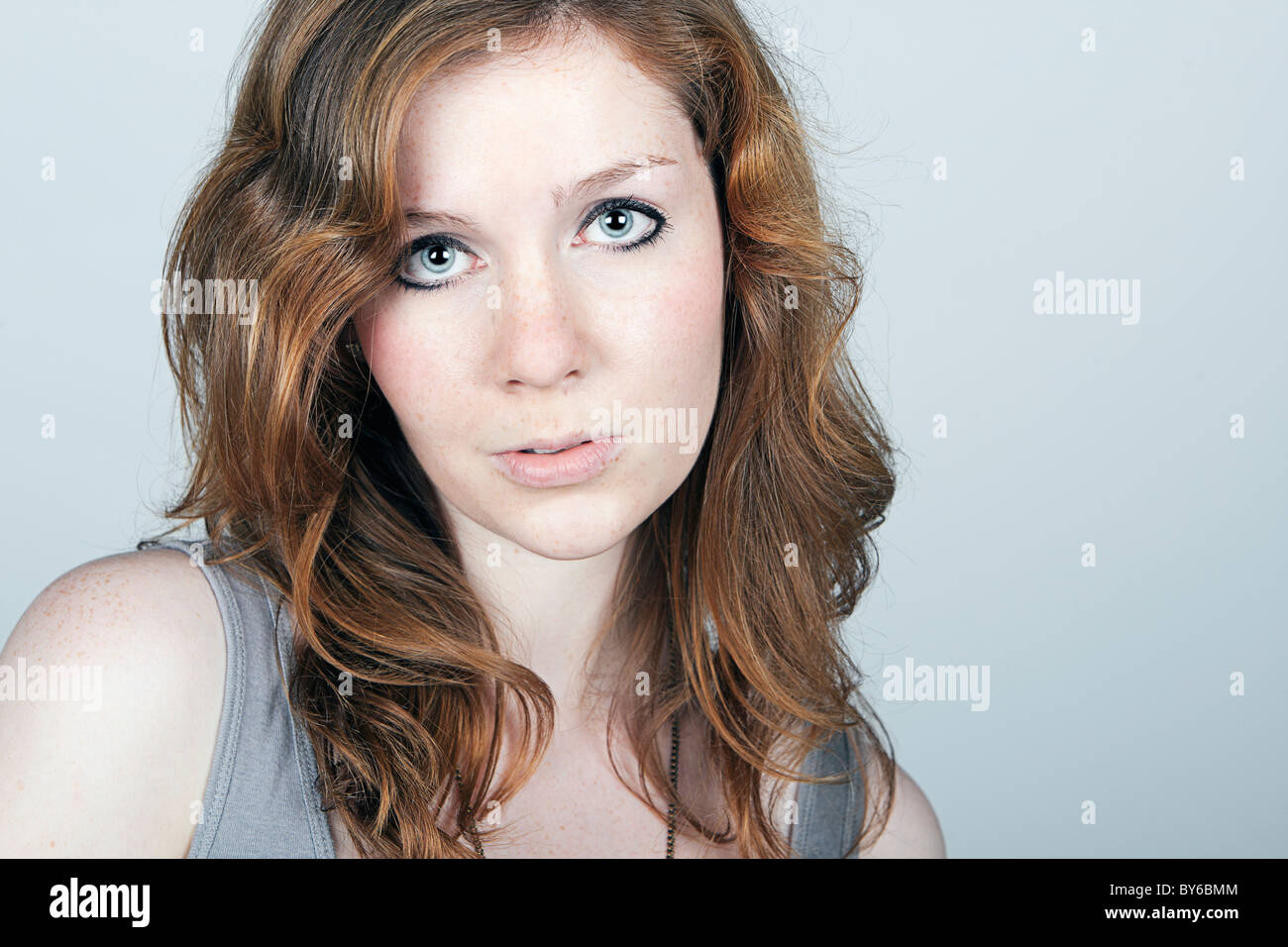 Shot of a Beautiful Red Headed Girl Stock Photo - Alamy